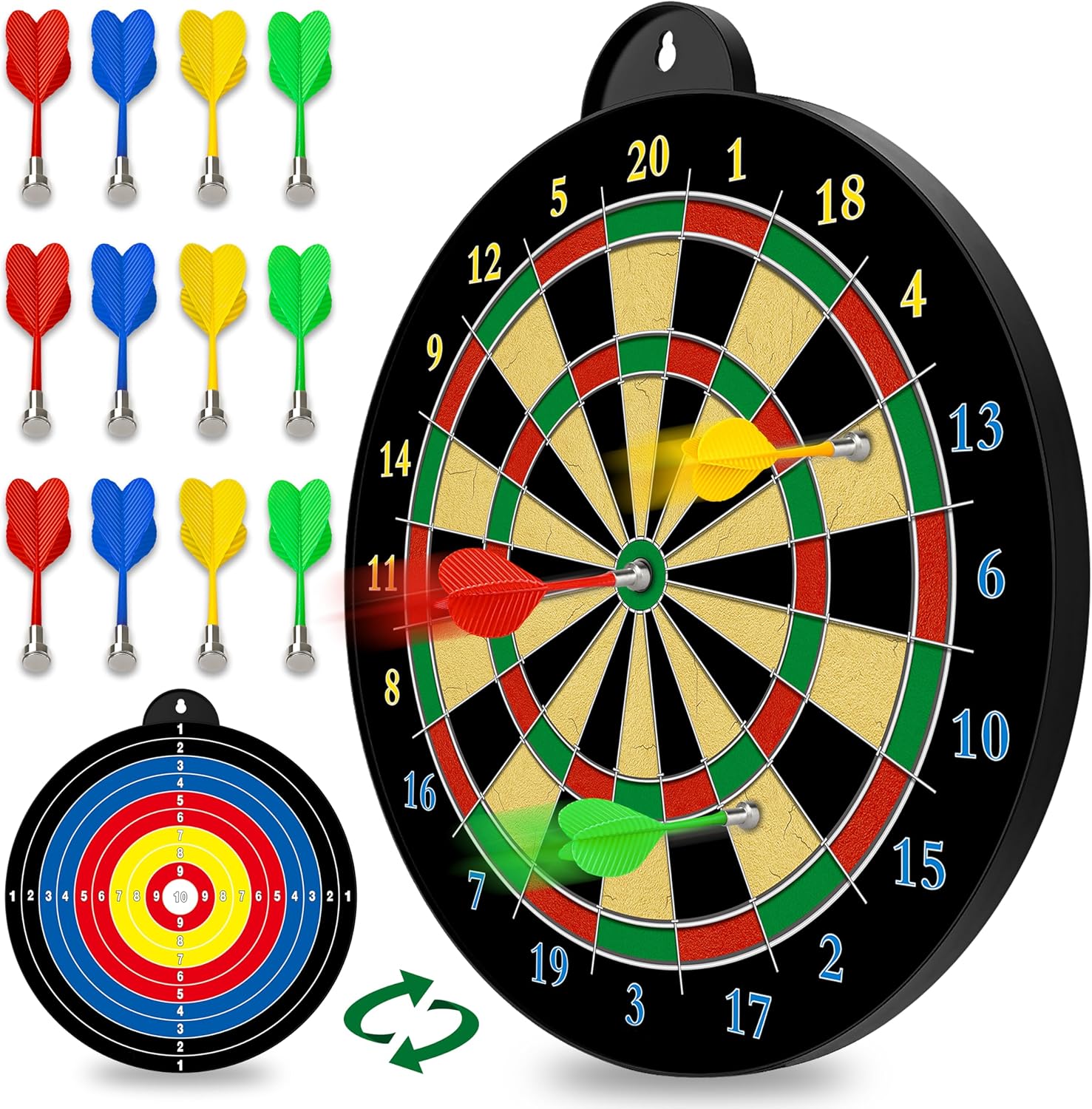 Magnetic Dart Board - 12pcs Magnetic Darts - Excellent Indoor Game and Party Gam...
