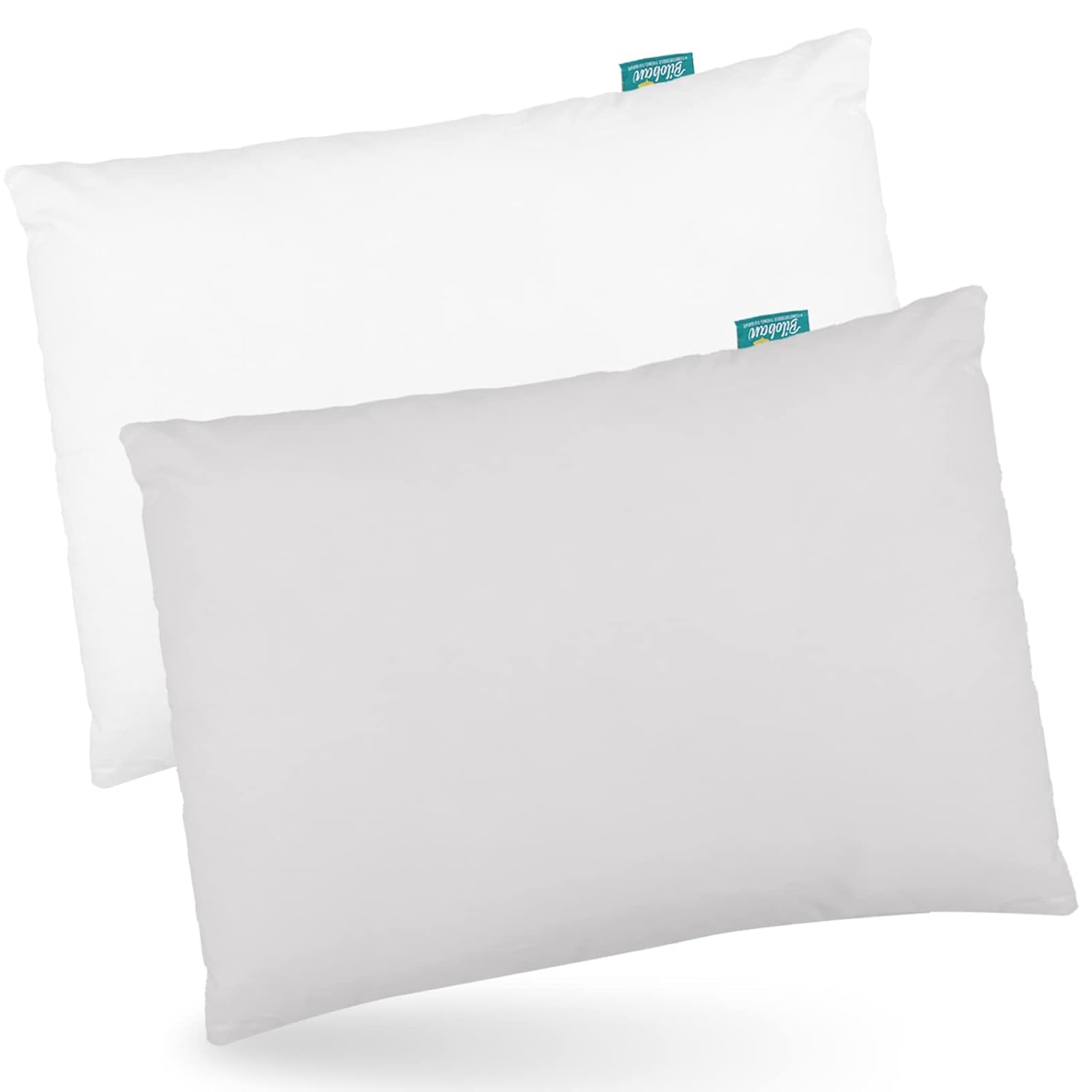 Thin Toddler Pillow 2 Pack with Pillowcase (13 x 18), Cotton Kid Pillow for Slee...