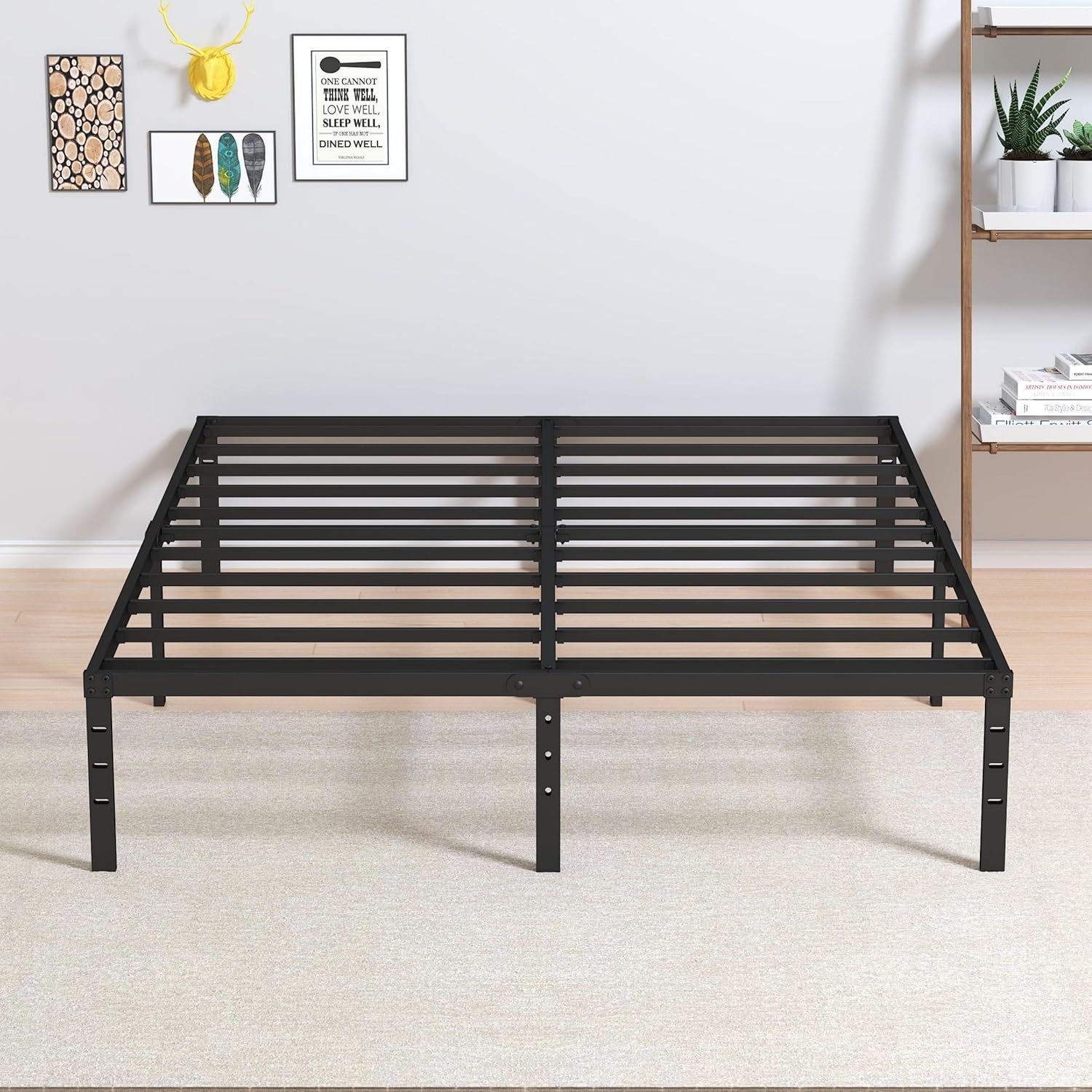 California King Bed Frames No Box Spring Needed, 14 Inch Heavy Duty Metal Platfo...