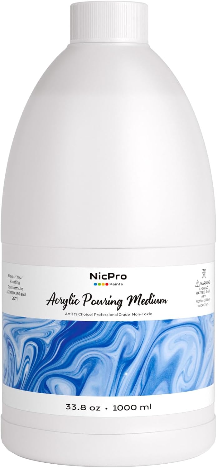 Nicpro Pouring Medium for Acrylic Paint 33.8oz / 1000ml, Acrylic Paint Thinner,...