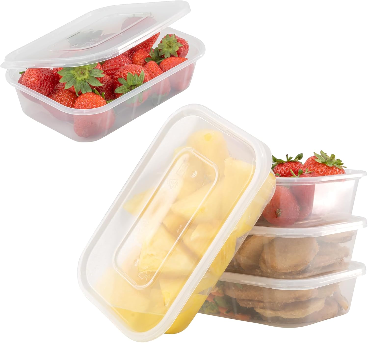 Coselena 50 Pcs Plastic Food Storage Containers - 500ml Microwaveable Food Conta...