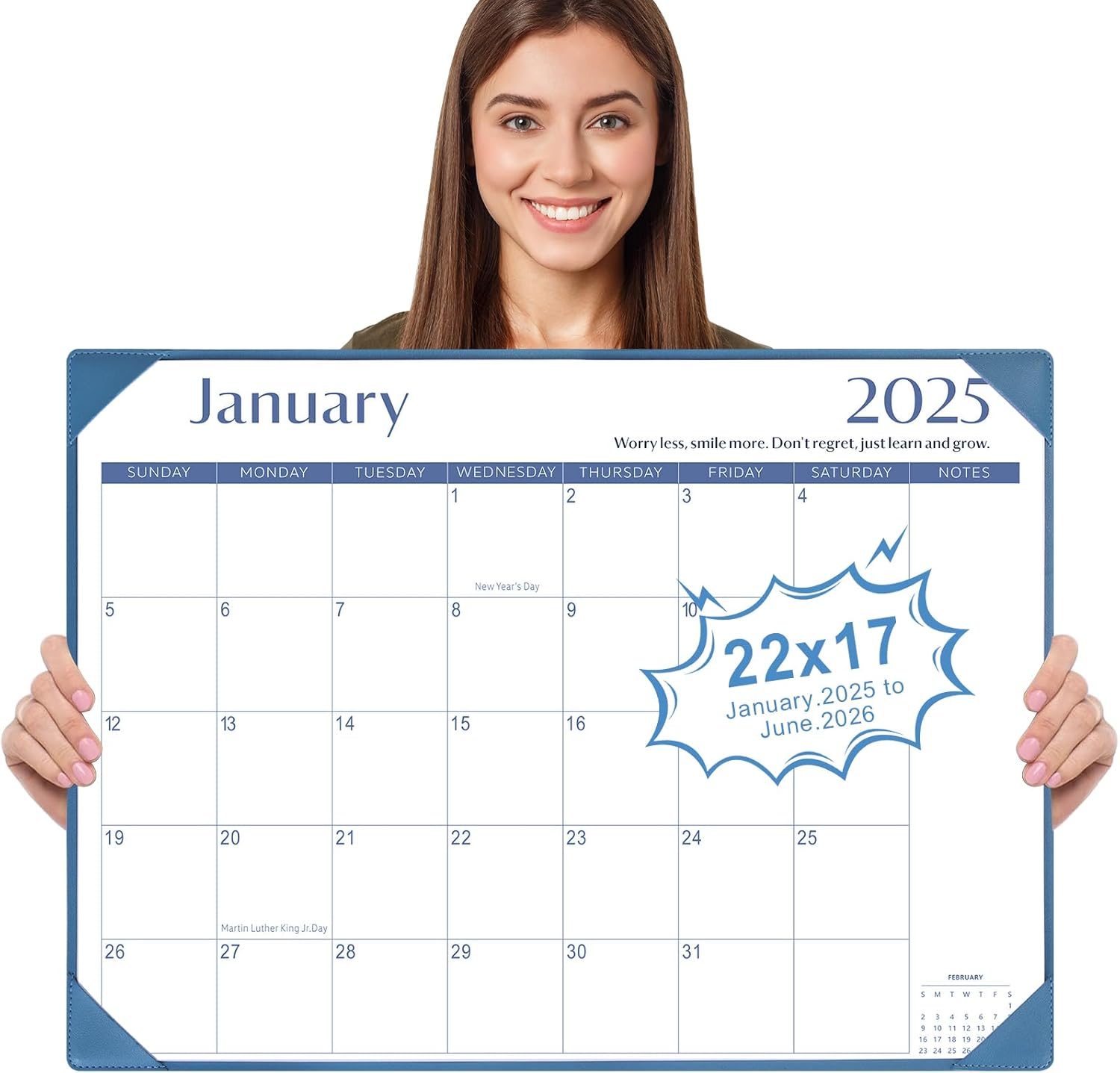 Gannyfer Large Desk Calendar 2025 with Desktop Mat, Simplified 22" x 17" Desktop...
