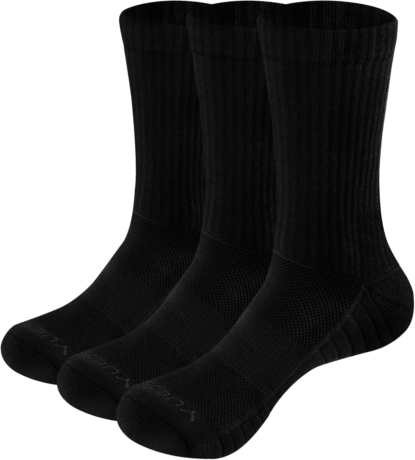 YUEDGE 3 Pairs Women's Wicking Cushion Anti Blister Crew Socks Outdoor Multi Per...