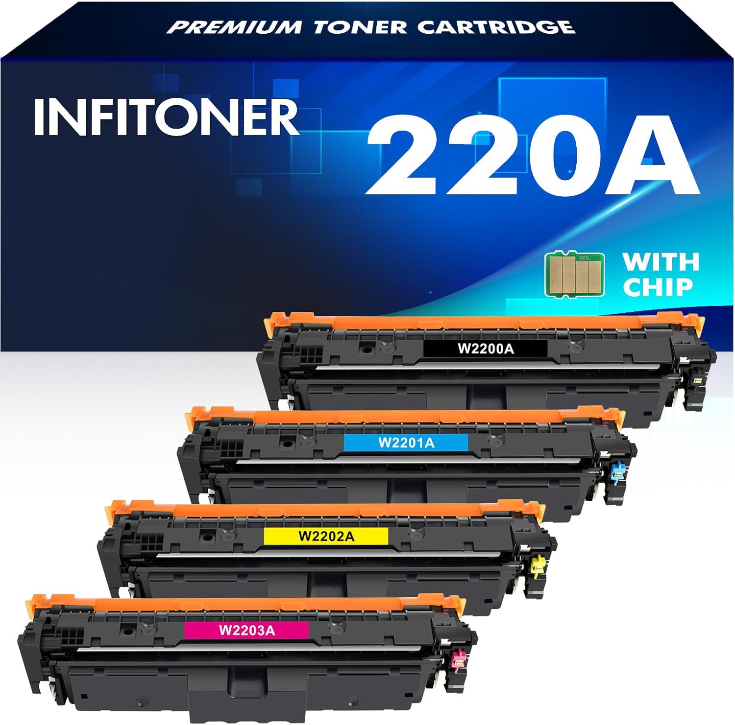 220A 220X Toner With Chip for HP 220A Toner Set Compatibel for Color Laserjet Pr...