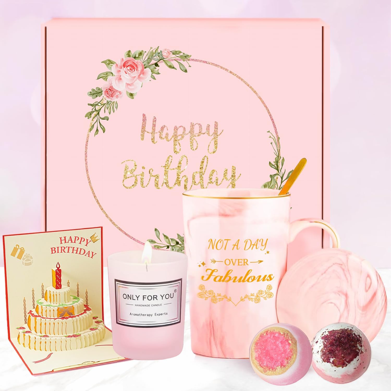 JIUCAI Birthday Gift Set for Her,Coffee Cups Pamper Birthday Unique Present Bath...