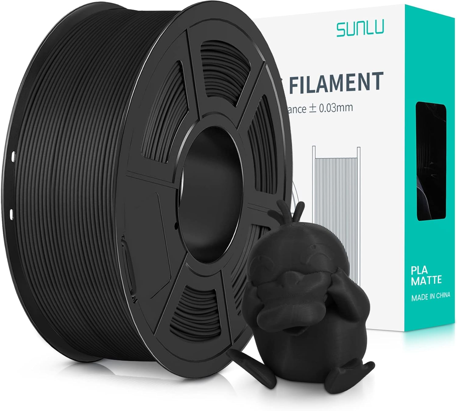 SUNLU 3D Printer Filament PLA Matte 1.75mm, Neatly Wound Filament, Smooth Matte...