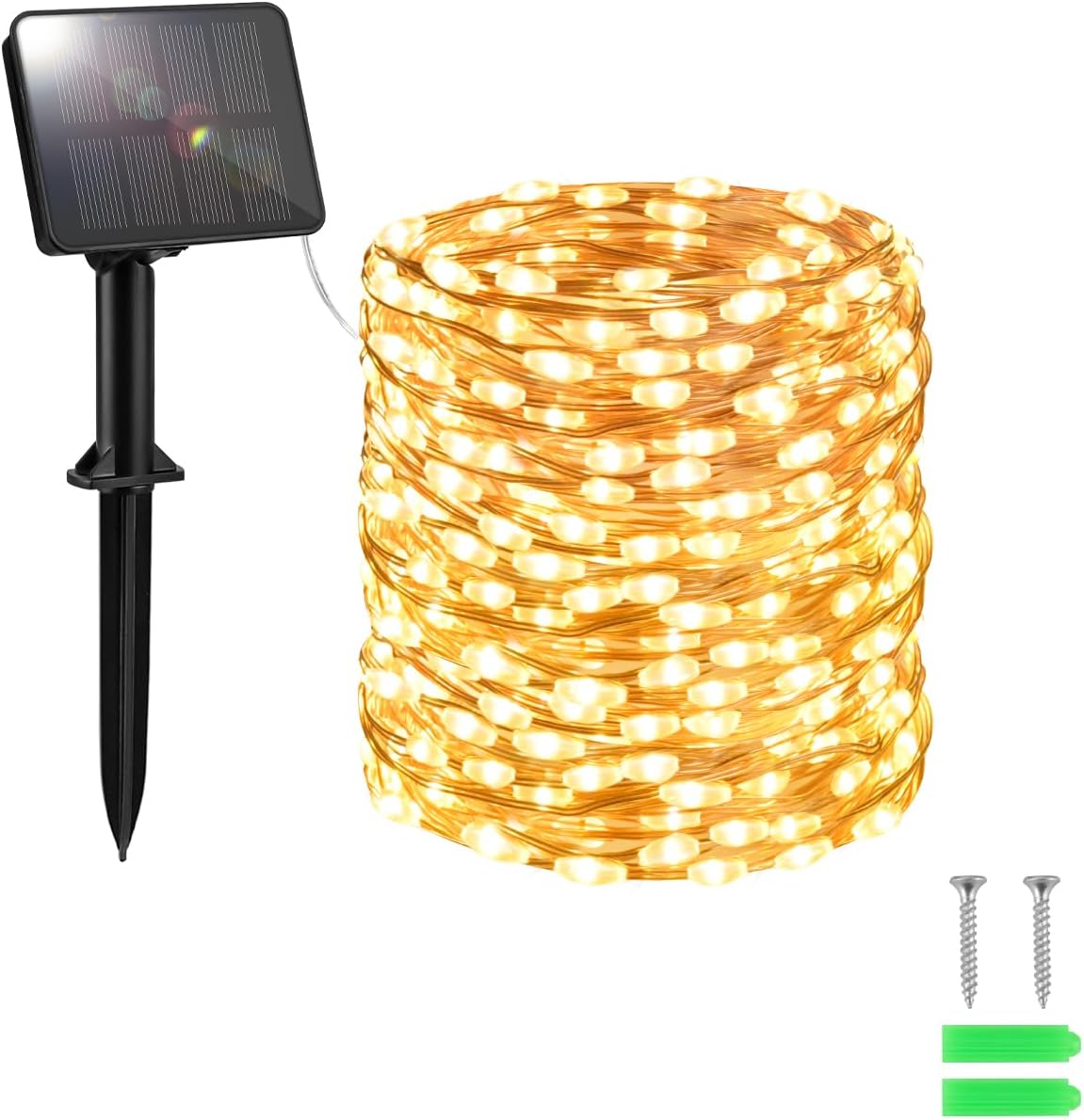 FFZZKJ Solar Fairy Lights Outdoor Garden Lights Waterproof 100LED 10M/32.8Ft Sol...
