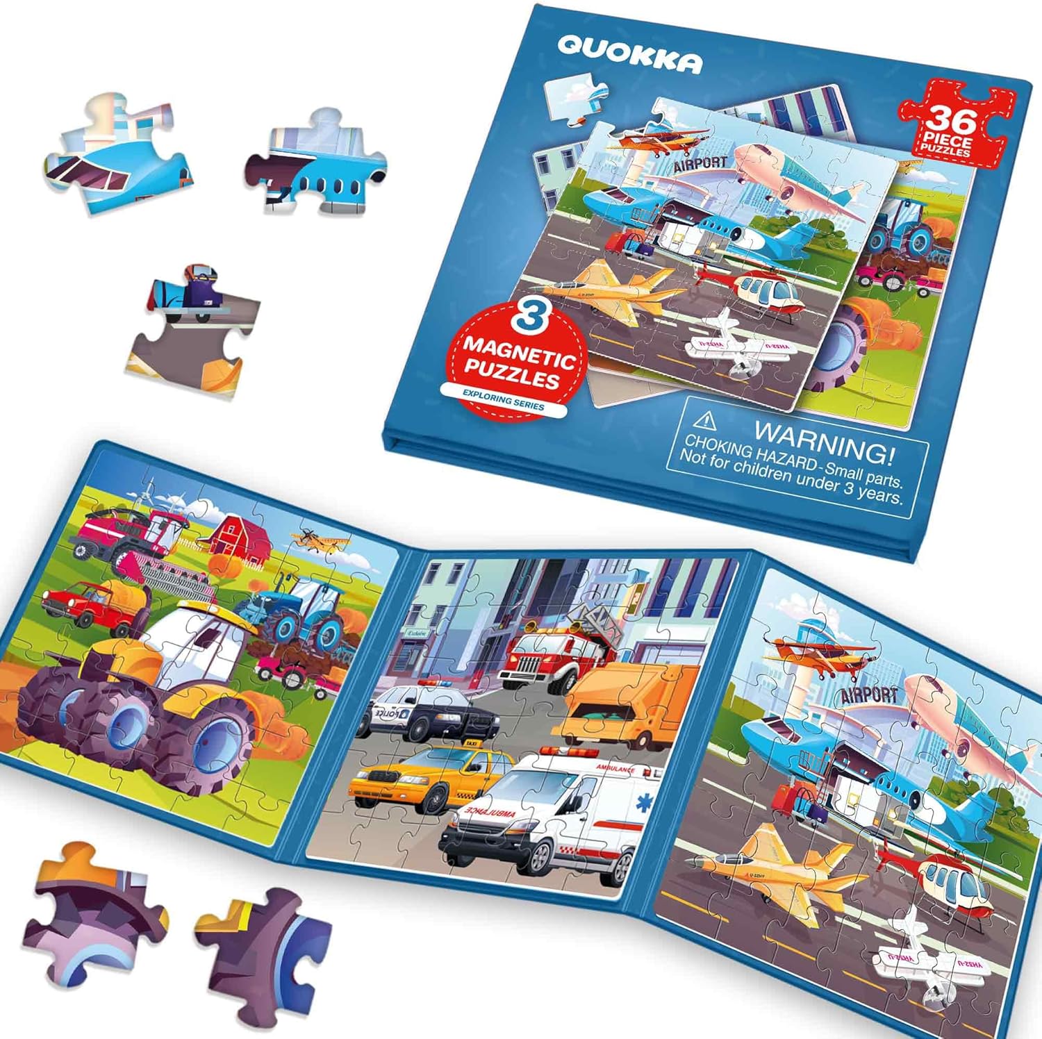 QUOKKA Magnetic Puzzles for 2 3 Year Olds - Travel Toys for Toddlers on Plane Ca...