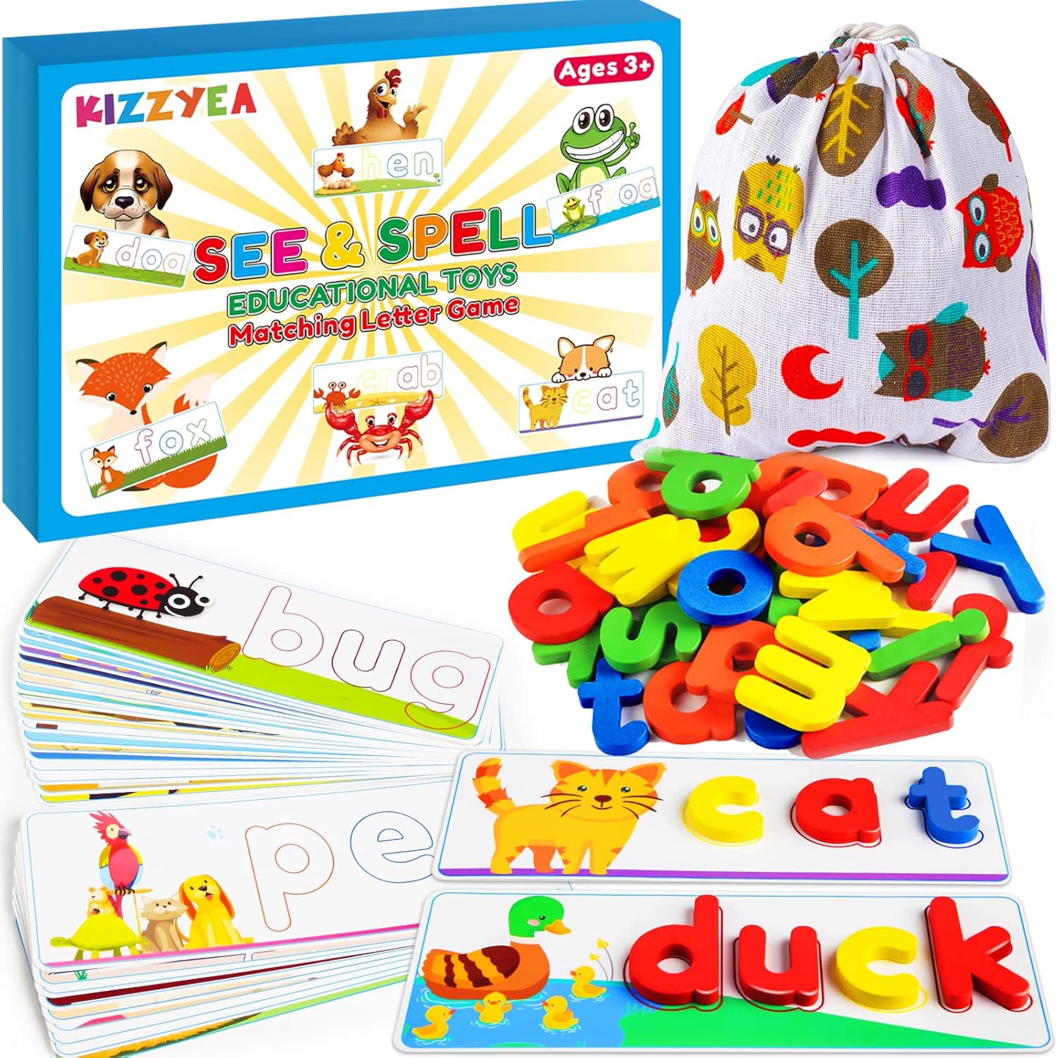 Learning Educational Toys for 2 3 4 5 6 Years Old Boys Girls - See & Spell Match...