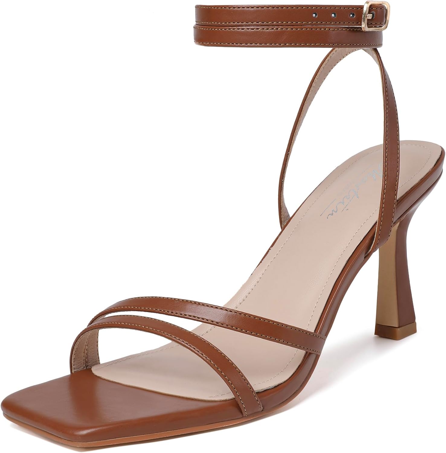 Mostrin Womens Sandals Strappy Heels for Women Ankle Strap Lace Up Heels Square...