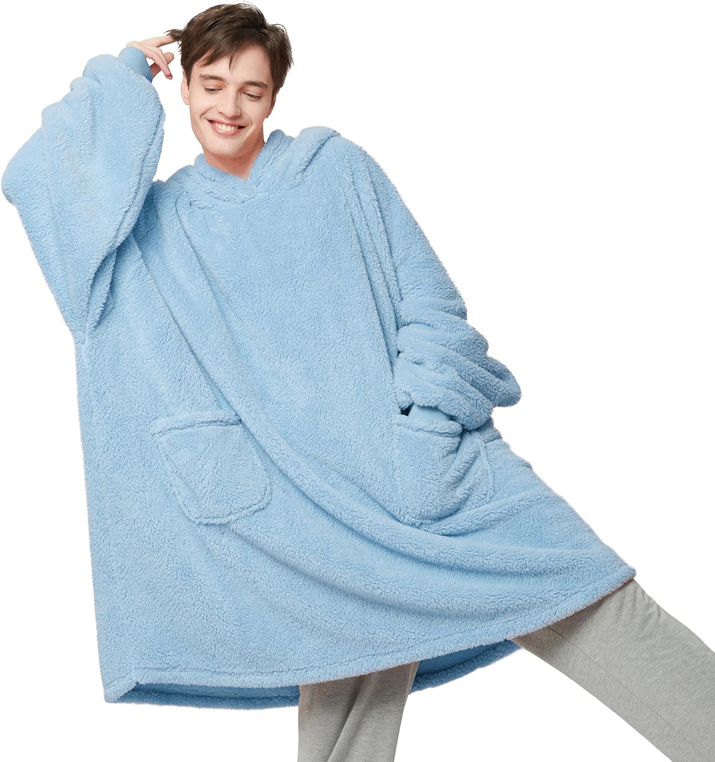 Bedsure Wearable Blanket Hoodie Women - Fluffy Fleece Hoodie Blanket for Adults...