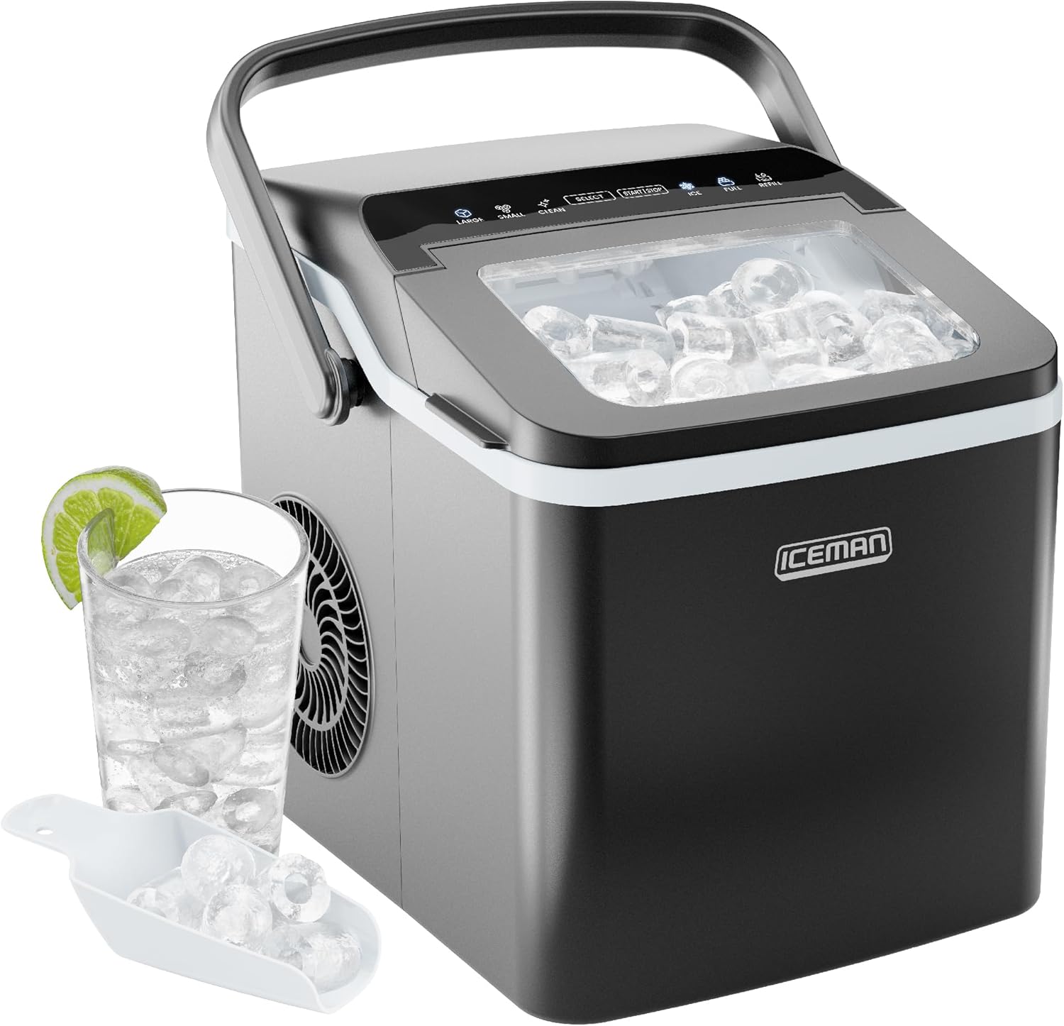 Iceman Dual-Size Ice Maker Countertop - Portable Ice Machine, Large and Small Ic...