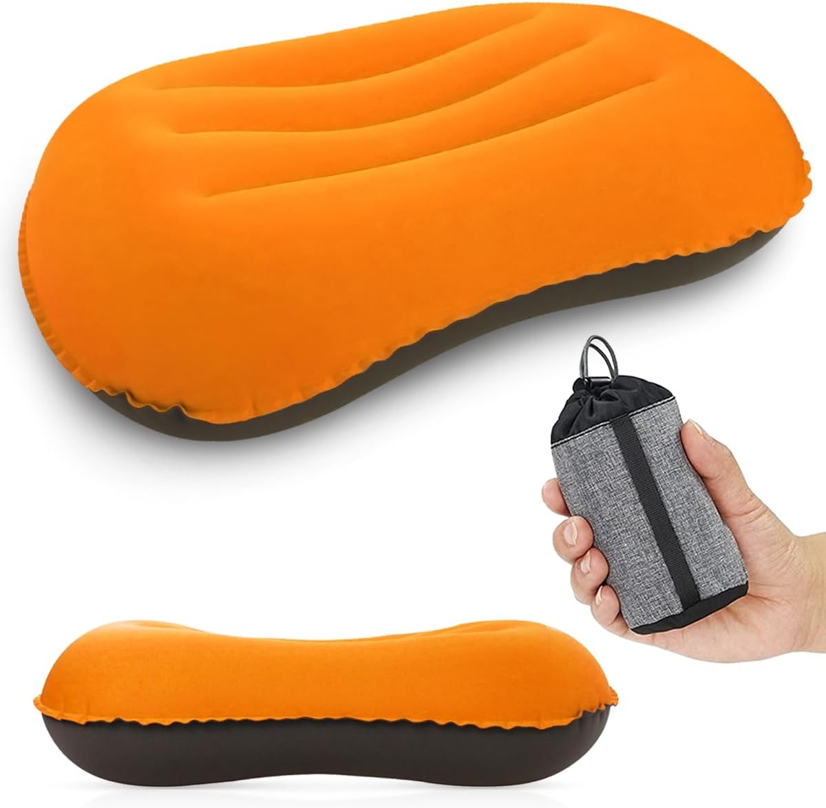 Ultralight Inflatable Pillow, Compressible Compact Comfortable Ergonomic Inflata...