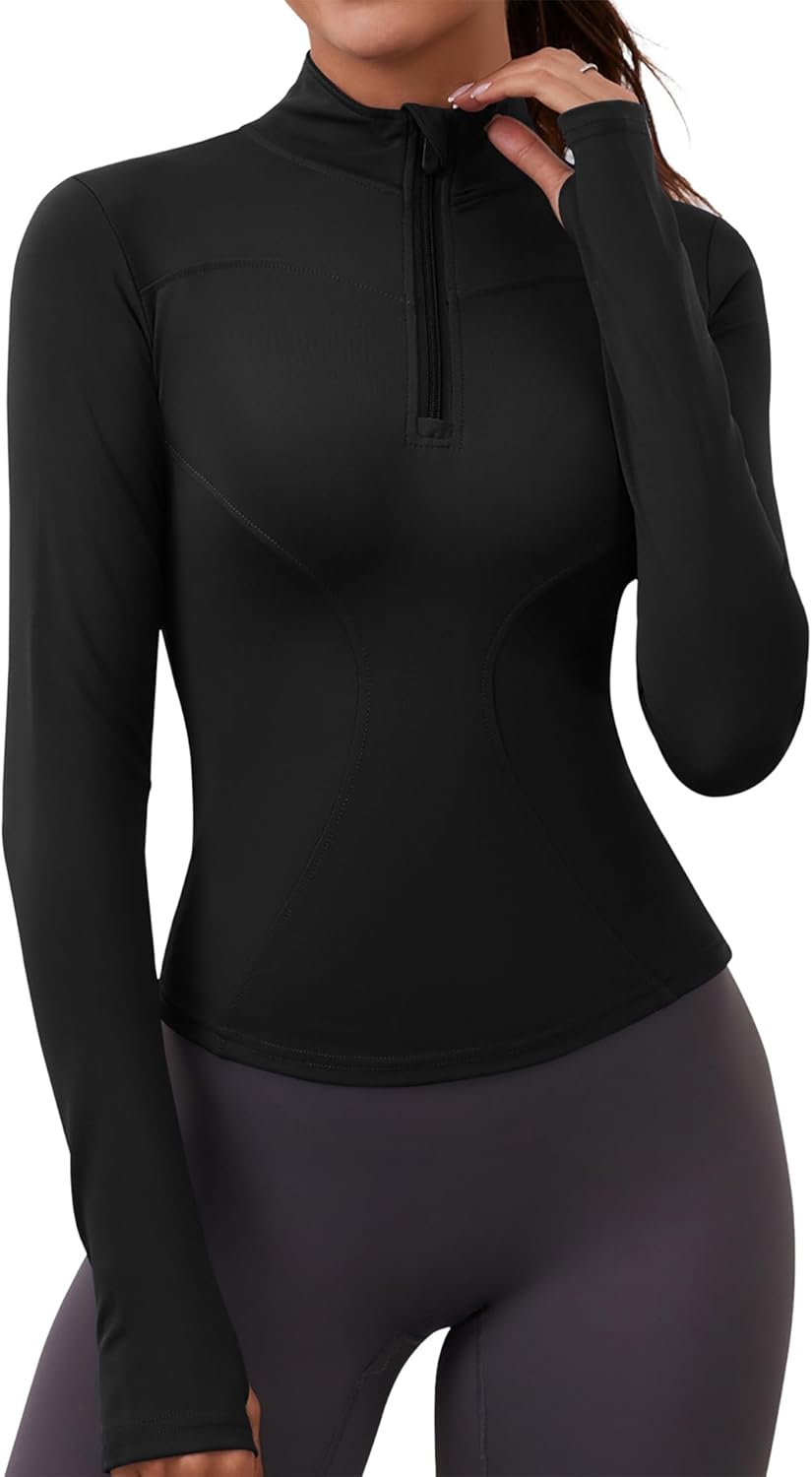 Rapbin Women's Gym Tops Long Sleeve Sports T-Shirt Workout Running Hiking Top fo...