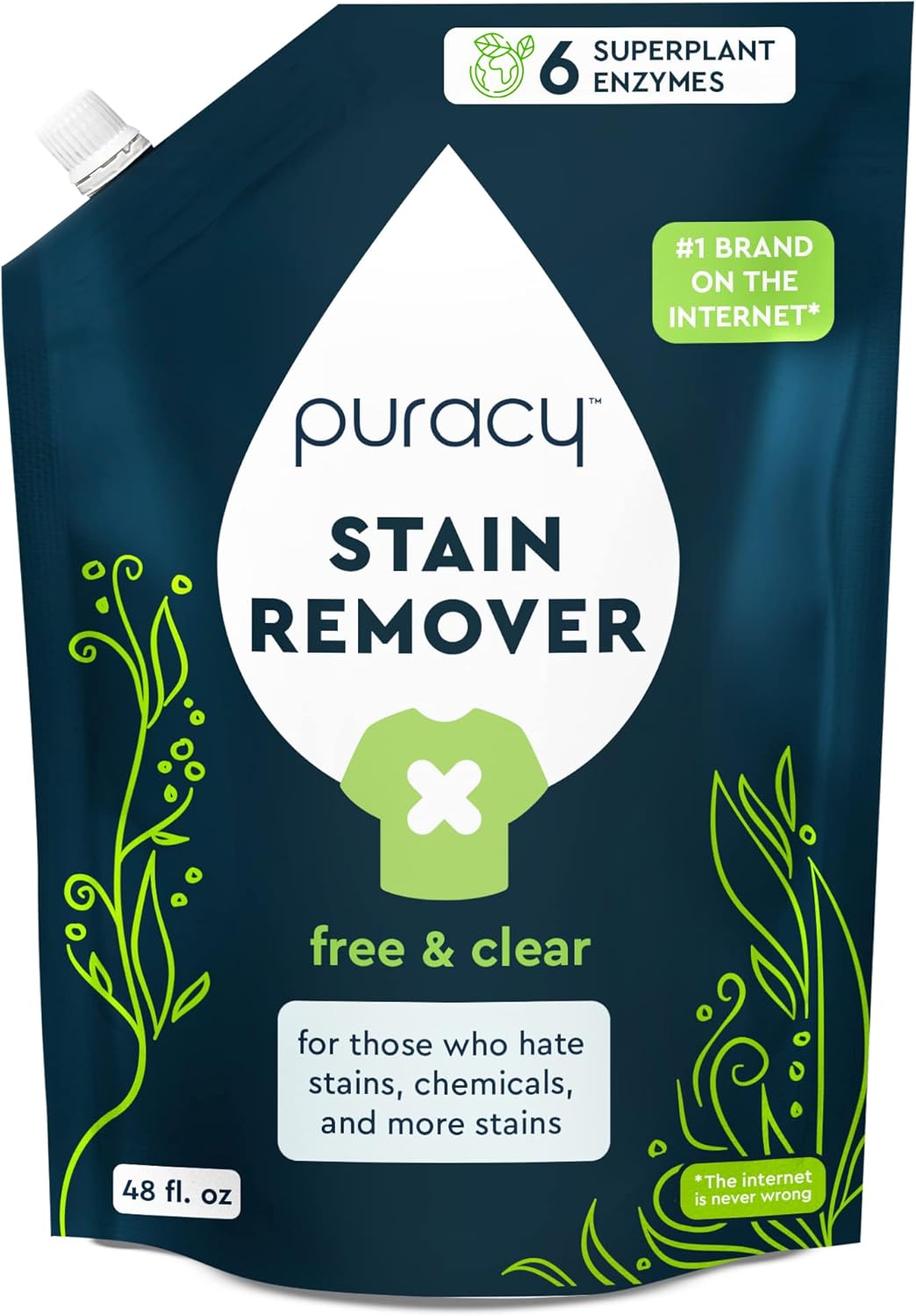 Puracy Stain Remover Cleaning Spray Refill - Enzyme-Powered Stain Remover Spray...