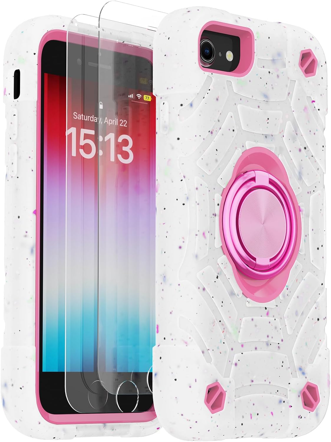 KCJ for iPhone SE Case 2022/2020, iPhone 8/7/6/6S Case, with [2×Screen Protector...