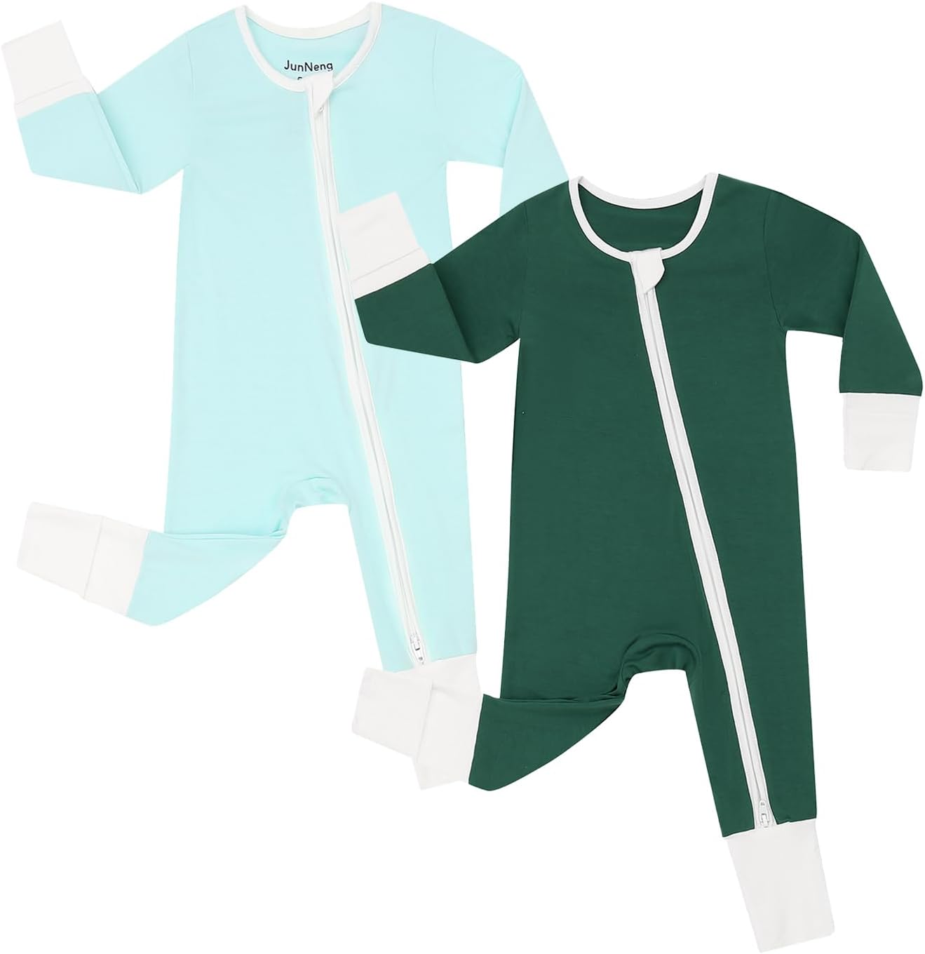 JunNeng Rayon from Bamboo Baby Romper Sleeper with Mitten Cuffs Feet,Newborn Boy...