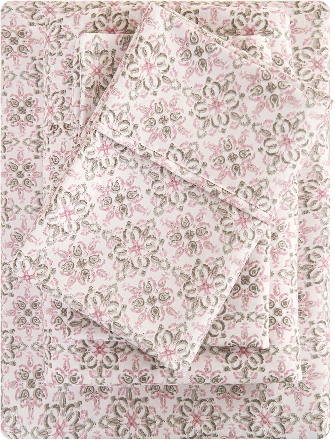 Viviland Paisley Queen Sheet Set 4 Pieces Purple Paisley Bed Sheet Soft Breathab...