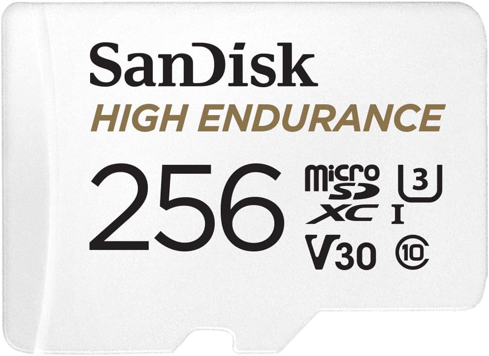 SanDisk 256GB High Endurance Video microSDXC Card with Adapter for Dash Cam and...