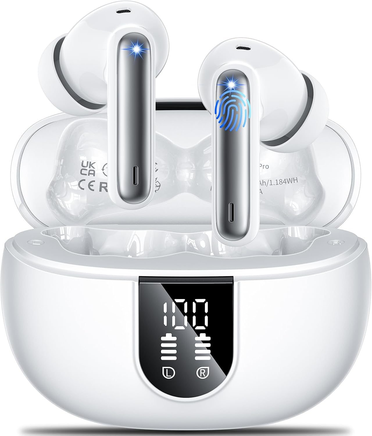 Wireless Earbuds Headphones Bluetooth 5.3 with 4 ENC Noise Cancelling Mics,Hi-Fi...