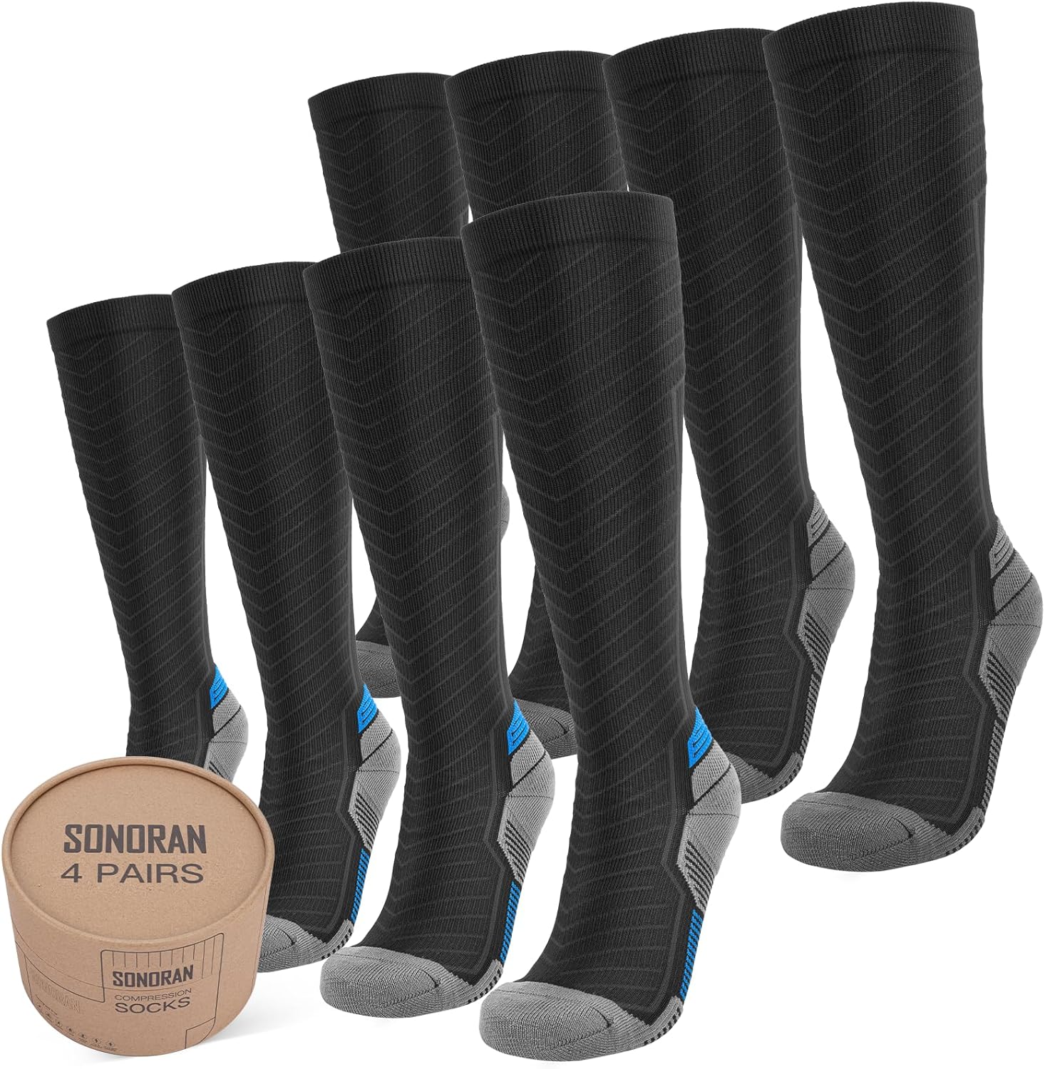 SONORAN Compression Socks for Women Men 20-30 mmHg Flight Compression Stockings...