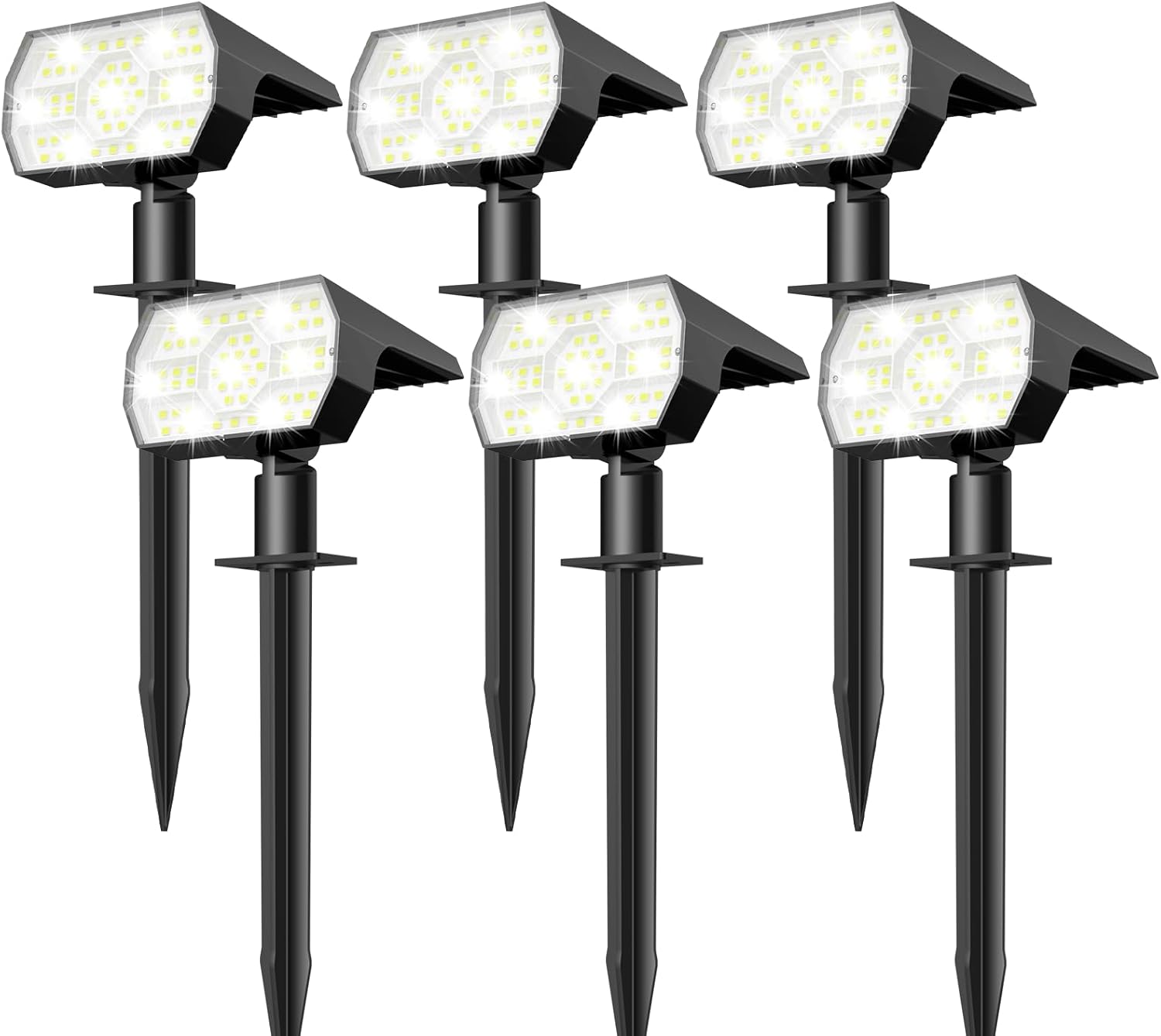 NYMPHY Solar Lights Outdoor Waterproof IP68, 56 LED 3 Lighting Modes Solar Power...