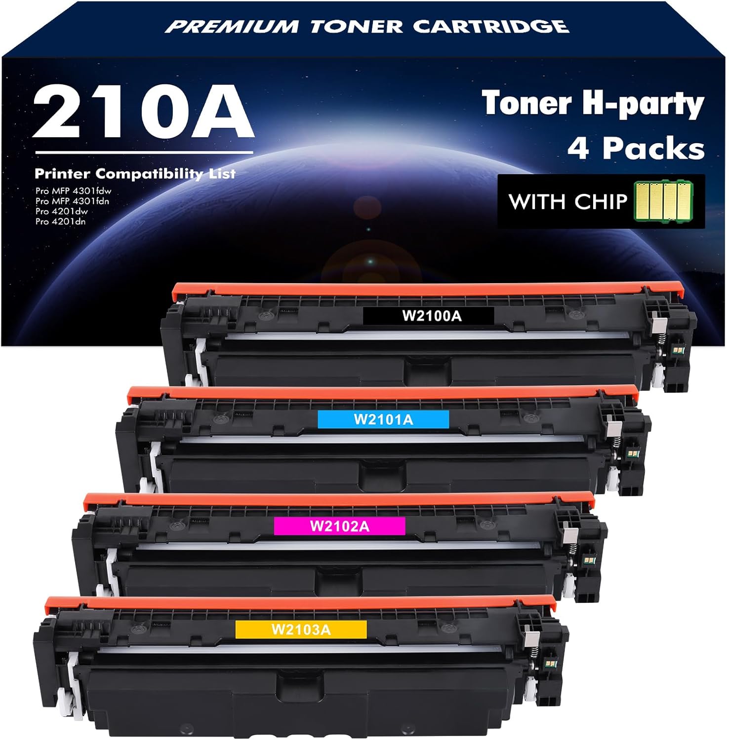 210A Toner Cartridges 4 Pack: 210X Compatible for HP 210A 210 Toner Cartridges S...