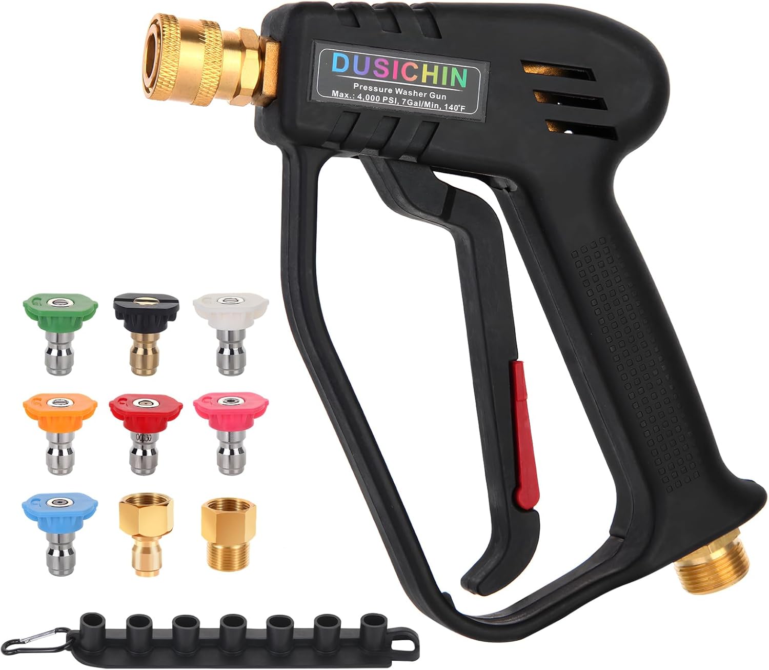 DUSICHIN Short Pressure Washer Gun 4000 PSI High Power Washer Spray Gun 1/4" Qui...