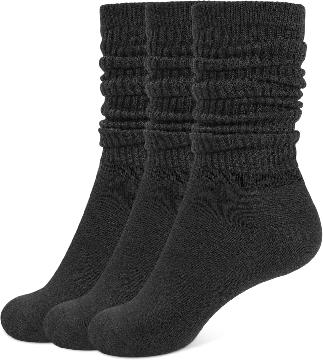 CLOSEMATE Womens Calf Socks Slouch Socks Extra Long Knee High Scrunch Stacked So...