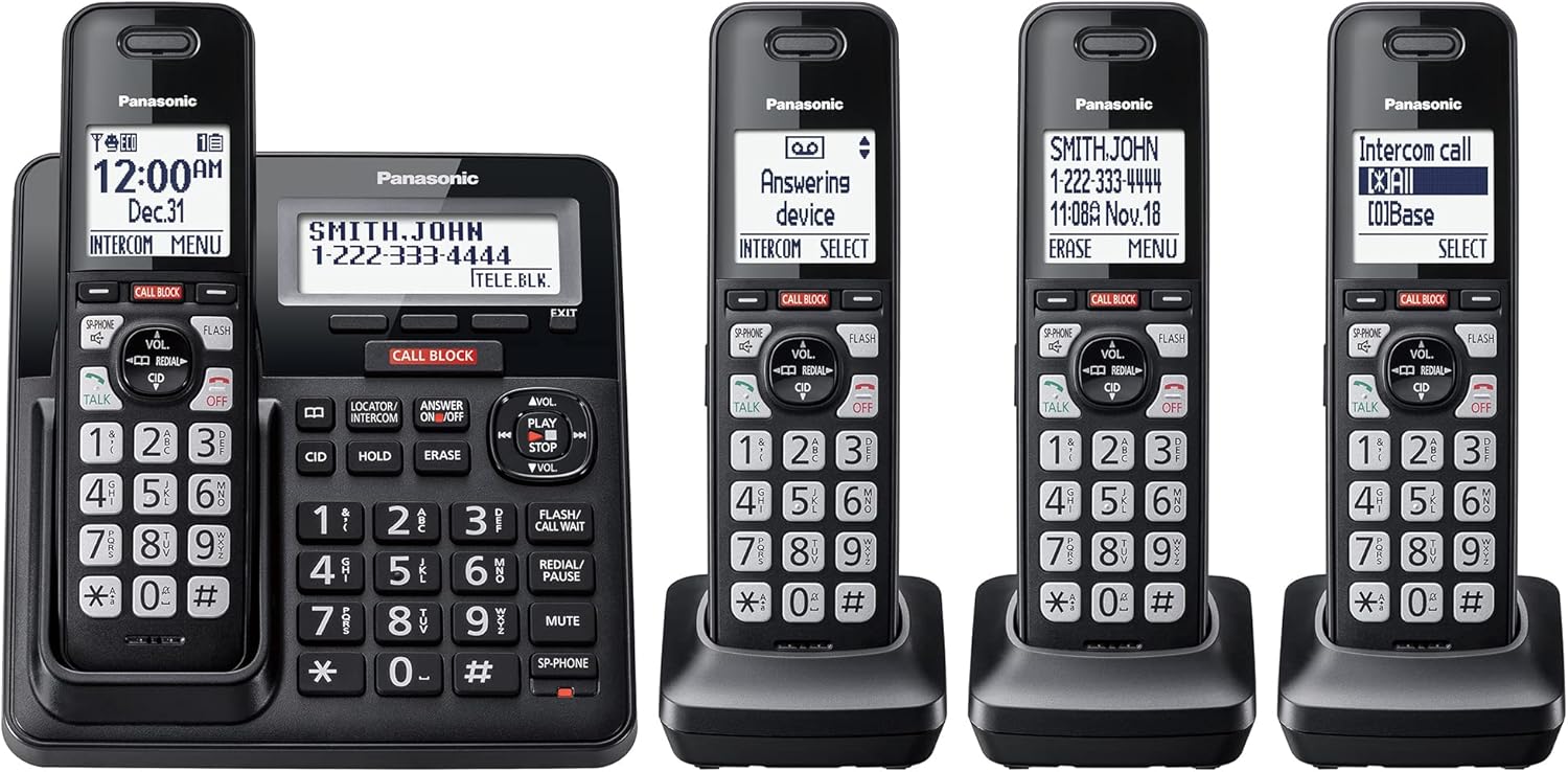 Panasonic Cordless Phone with Advanced Call Block, One-Ring Scam Alert, and 2-Wa...