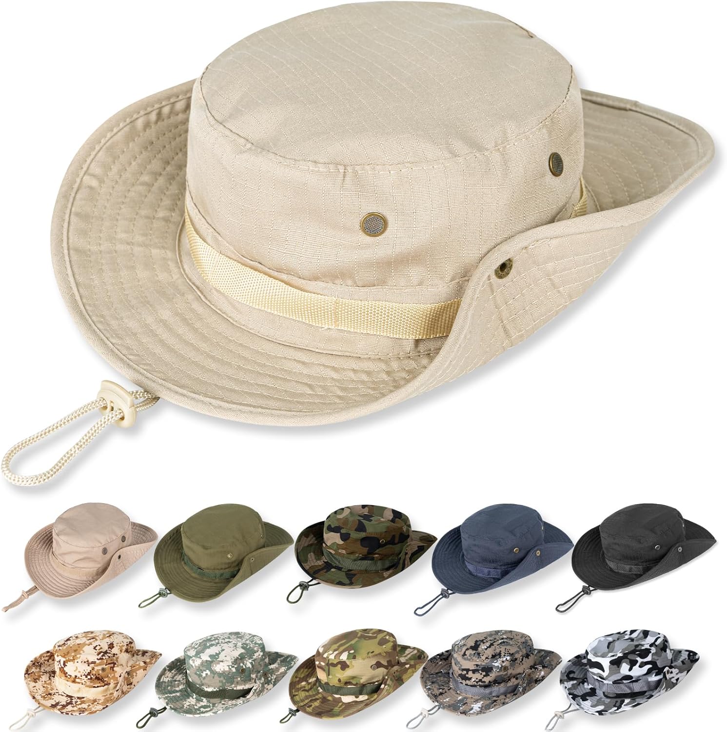 Sun Hats for Men Women Bucket Hat UPF 50+ UV Protection Boonie Hat for Safari Fi...