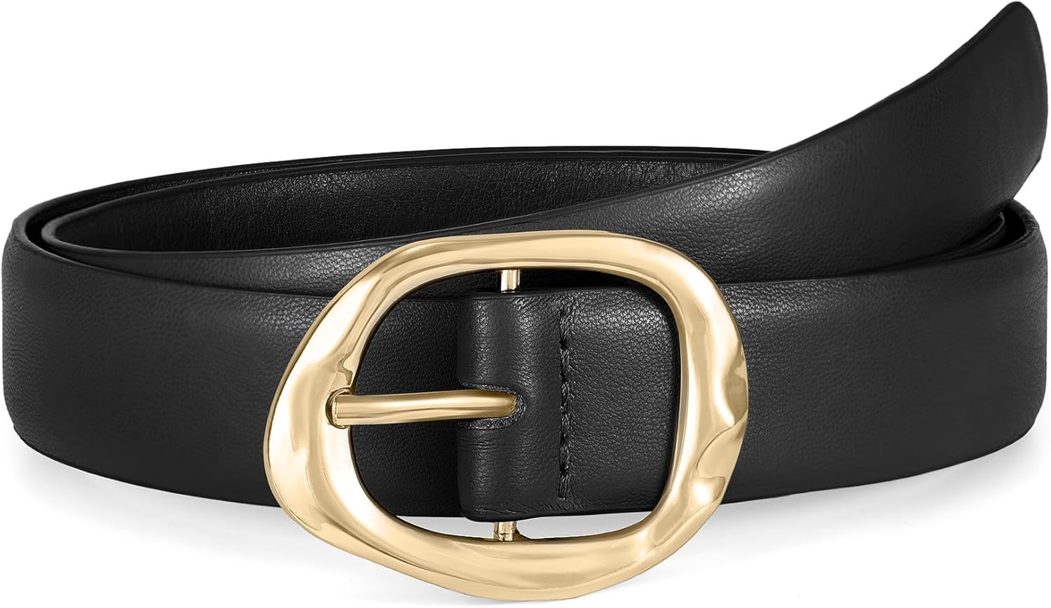 WHIPPY Leather Belt for Women Casual Waist Belt with Gold Buckle Fashion Ladies...