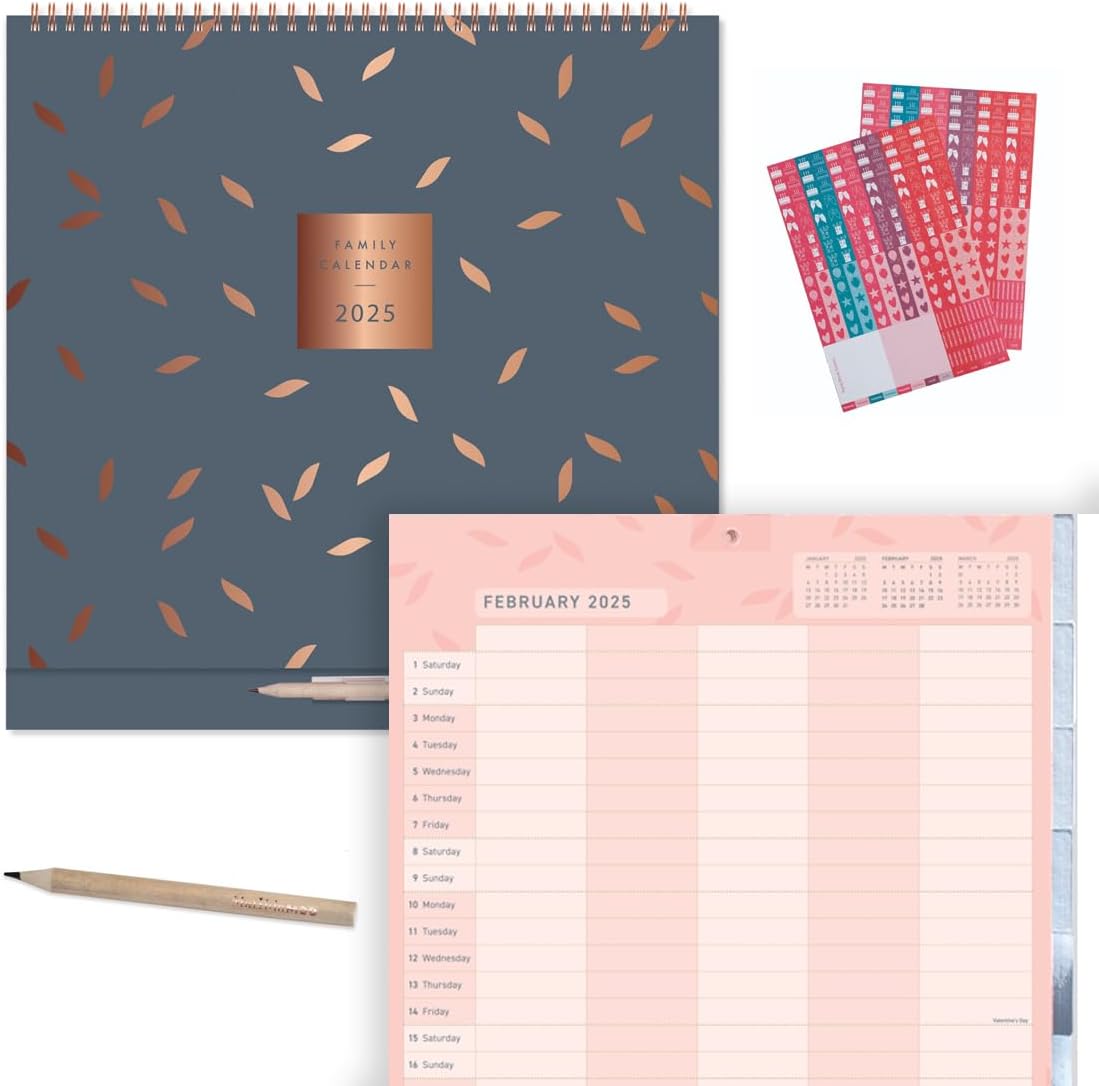2025 Family Calendar from Matilda Myres - 5 Person Wall Calendar - Home Planning...