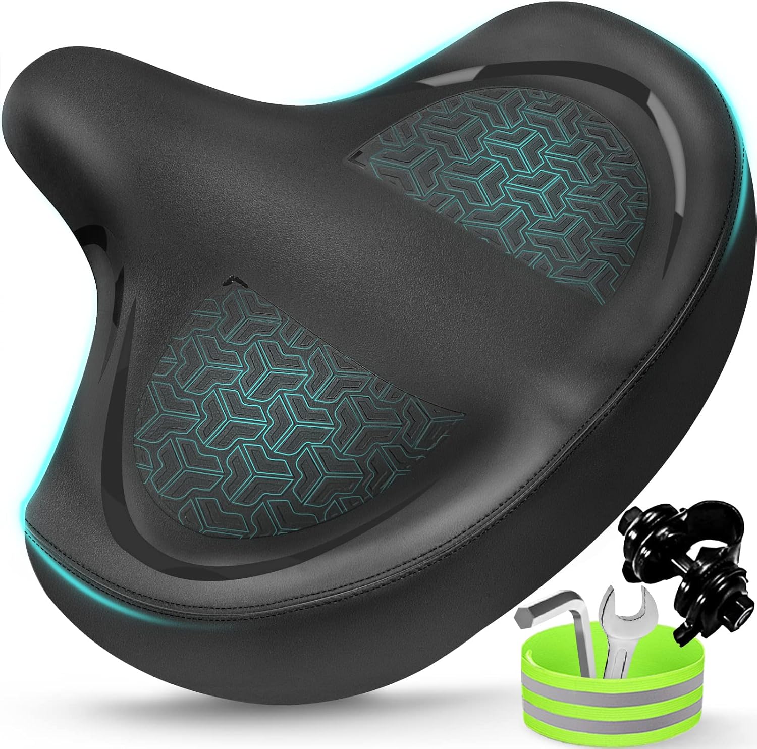 Bicycle Seat, Bike Seat for Women Men Extra Comfort Wide, Oversized Comfortable...