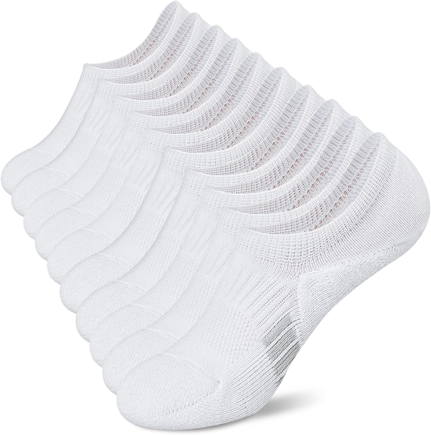 No Show Socks Womens Athletic Cushion Ankle Footies Low Cut 5-6 Pairs 5-8 P-5 Pa...