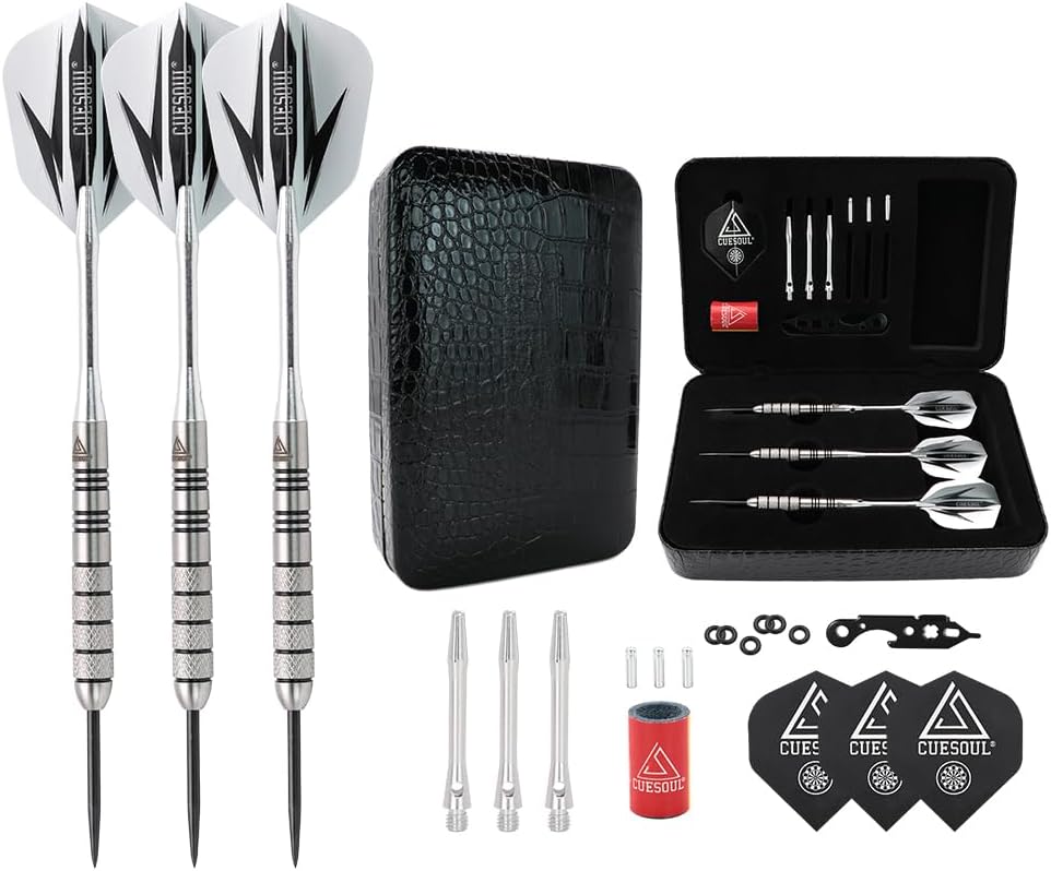 CUESOUL 22/24/26/28/30 Grams Tungsten Steel Tip Darts Set 95% Tungsten