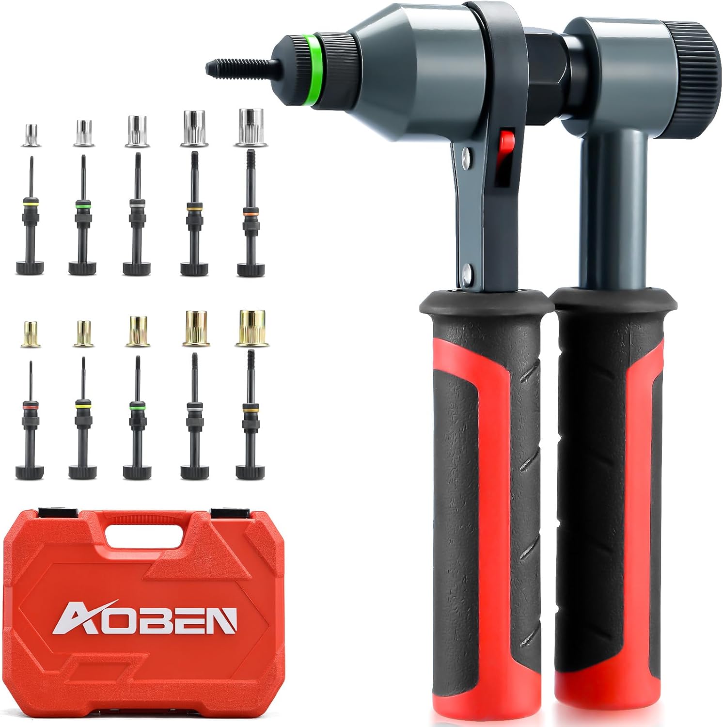 AOBEN Rivet Nut Tool Kit, Nutsert Gun Kit, Upgraded Rivnut Tool with 10 Metric a...
