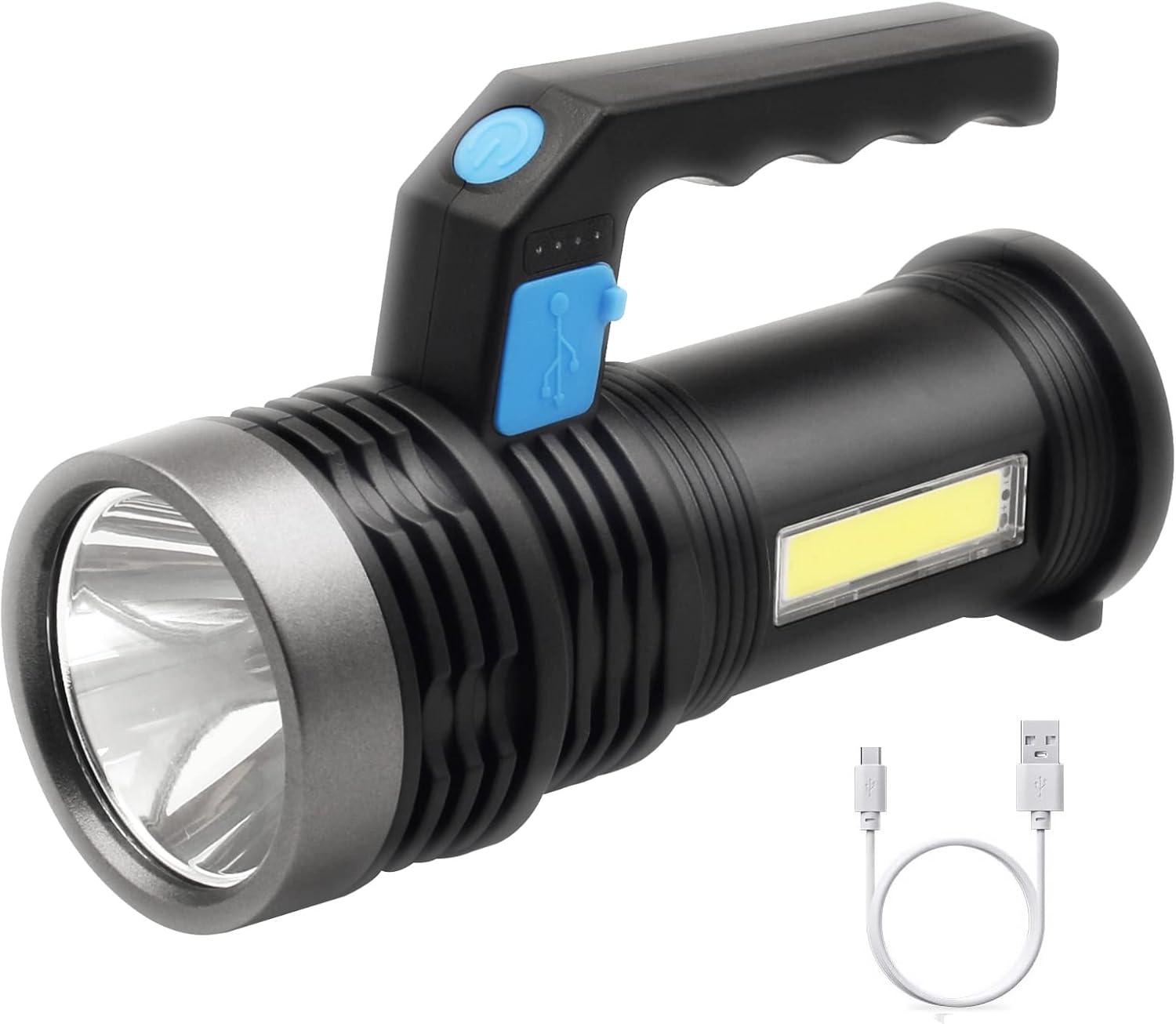 LED Torch USB Rechargeable, Super Bright Lantern Light with Handle and COB Work...
