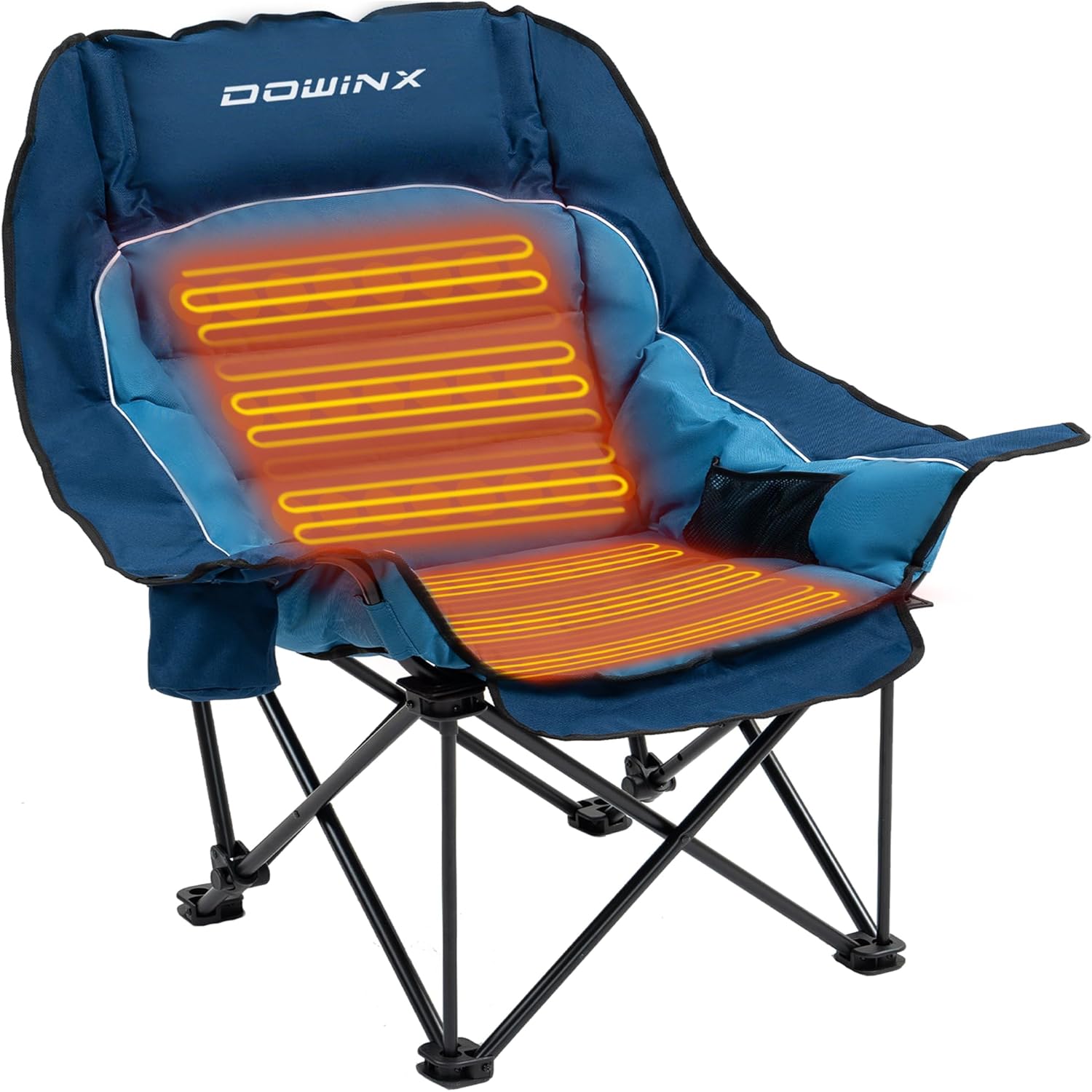Dowinx Oversized Extra Large Heated Camping Chair for Adults, Lawn Chairs, Foldi...