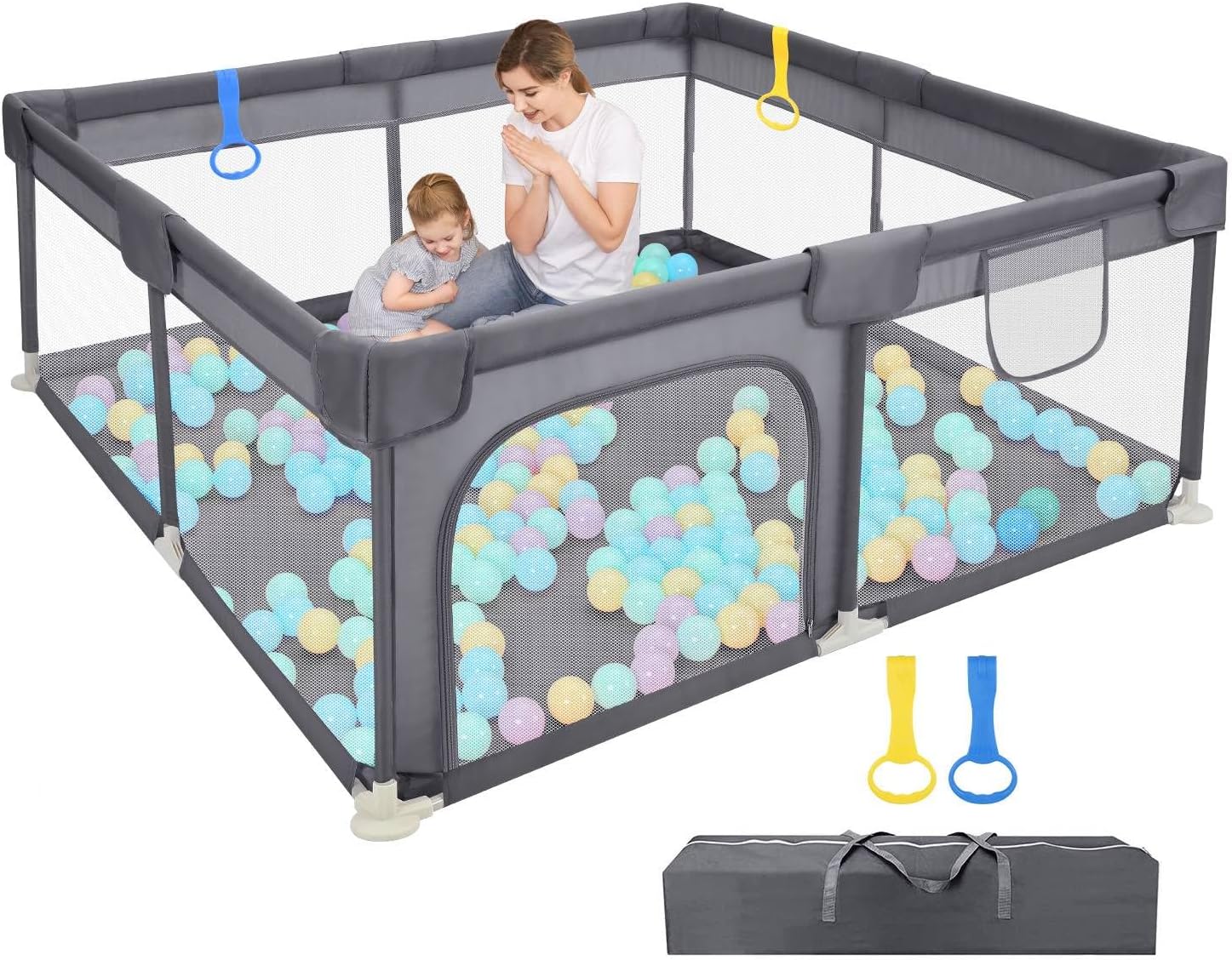 Dripex Baby Playpen, Portable Playpen for Baby and Toddlers, Sturdy 132x132x68 A...
