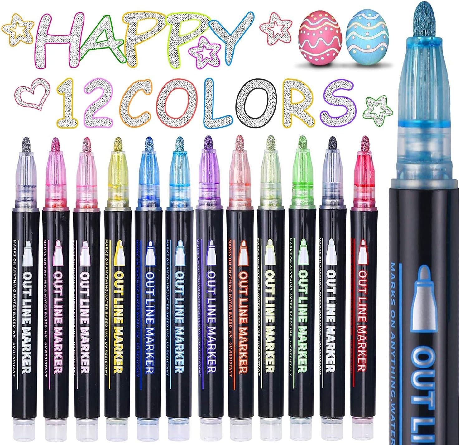 Maqhpu Glitter Pens Colouring Pens, Easter Gifts for Kids, Teenage Girls Gifts,...