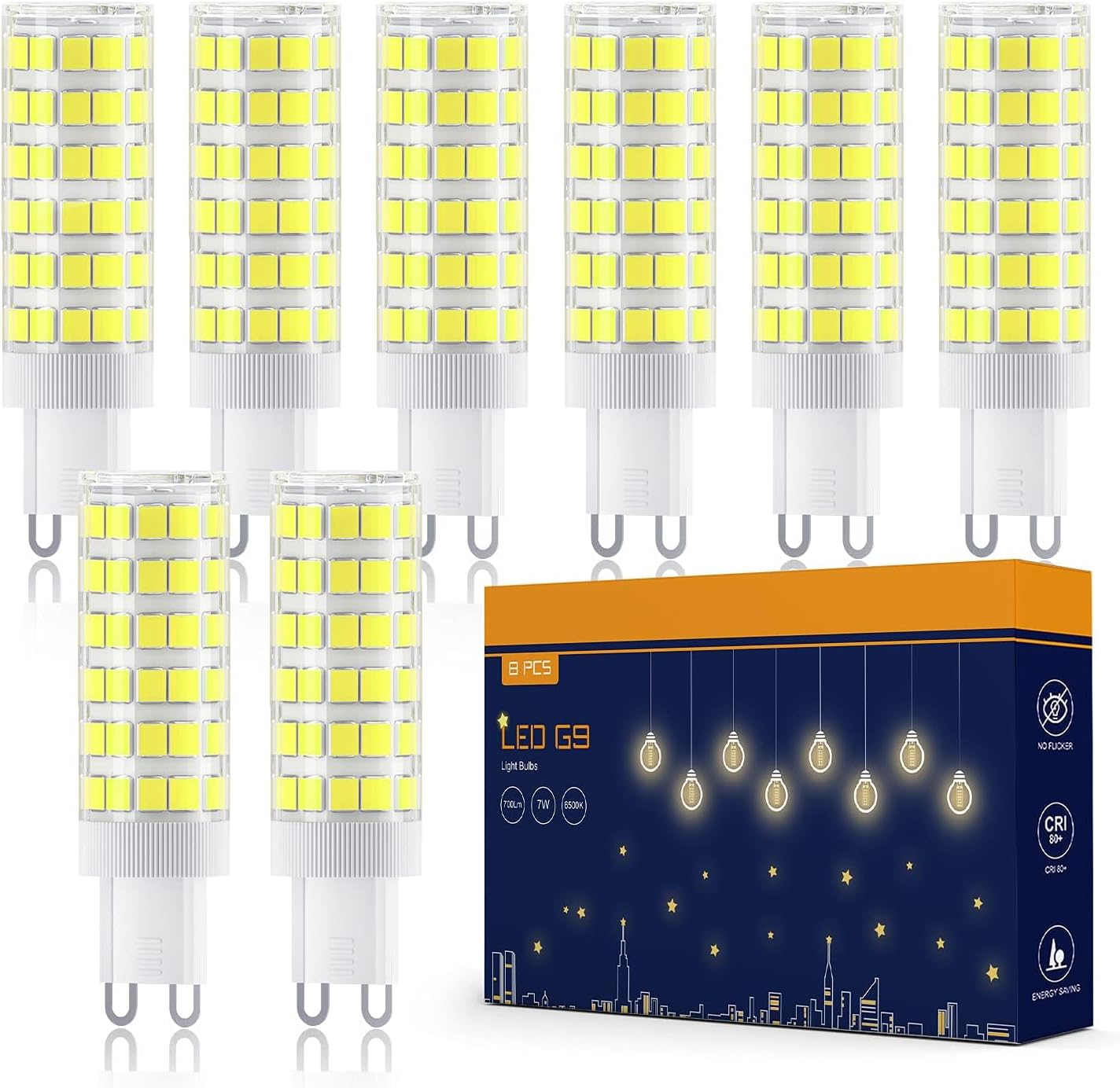 TASMOR G9 LED Bulbs 7W, G9 LED Light Bulb Cool White 6500K, Equivalent to 70W Ha...