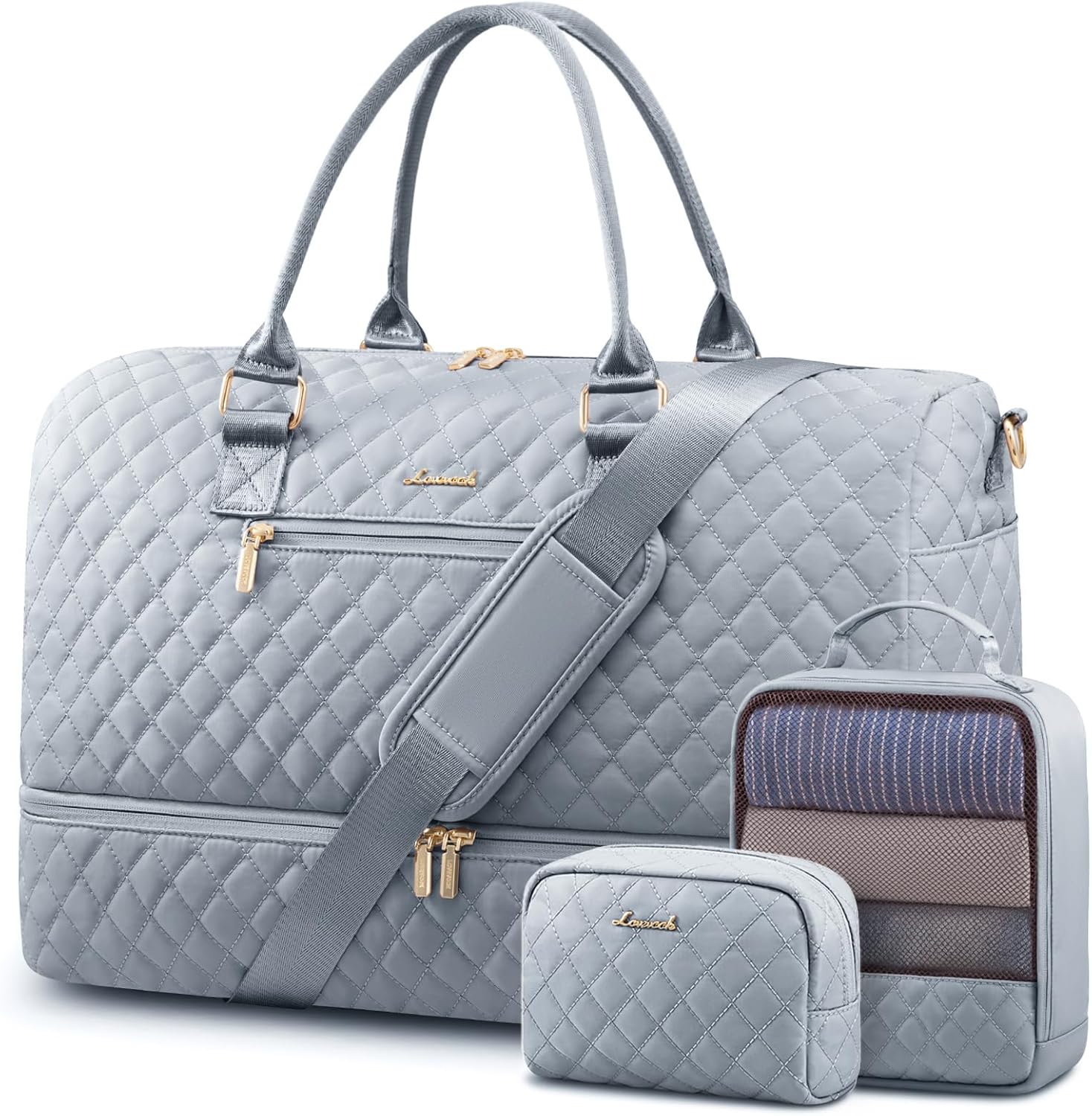 LOVEVOOK Travel Duffle Bag for Women, Weekender Overnight Bag with Shoe Compartm...