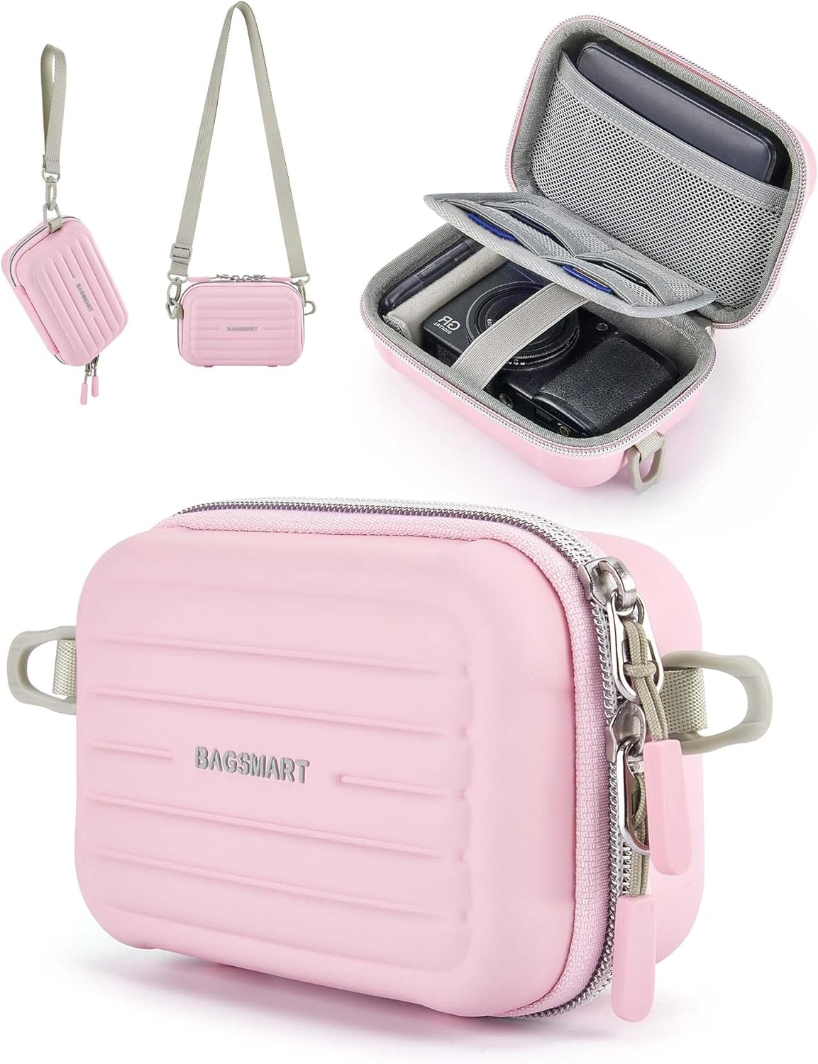 BAGSMART Digital Camera Case, Waterproof & Protective Small Camera Bag with 2 Ca...