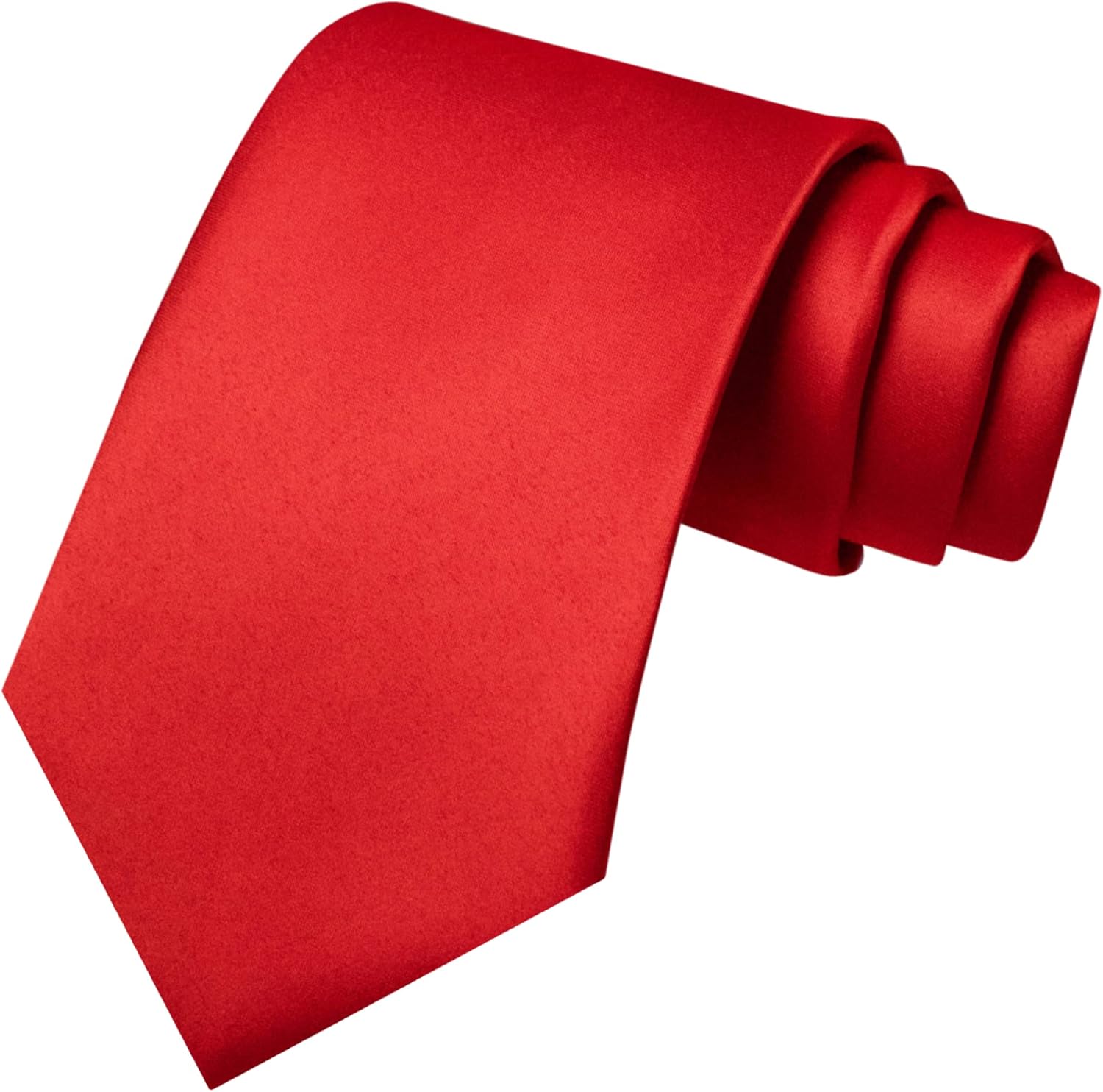 JEMYGINS Solid Color Tie Mens Necktie for Business and Wedding Red