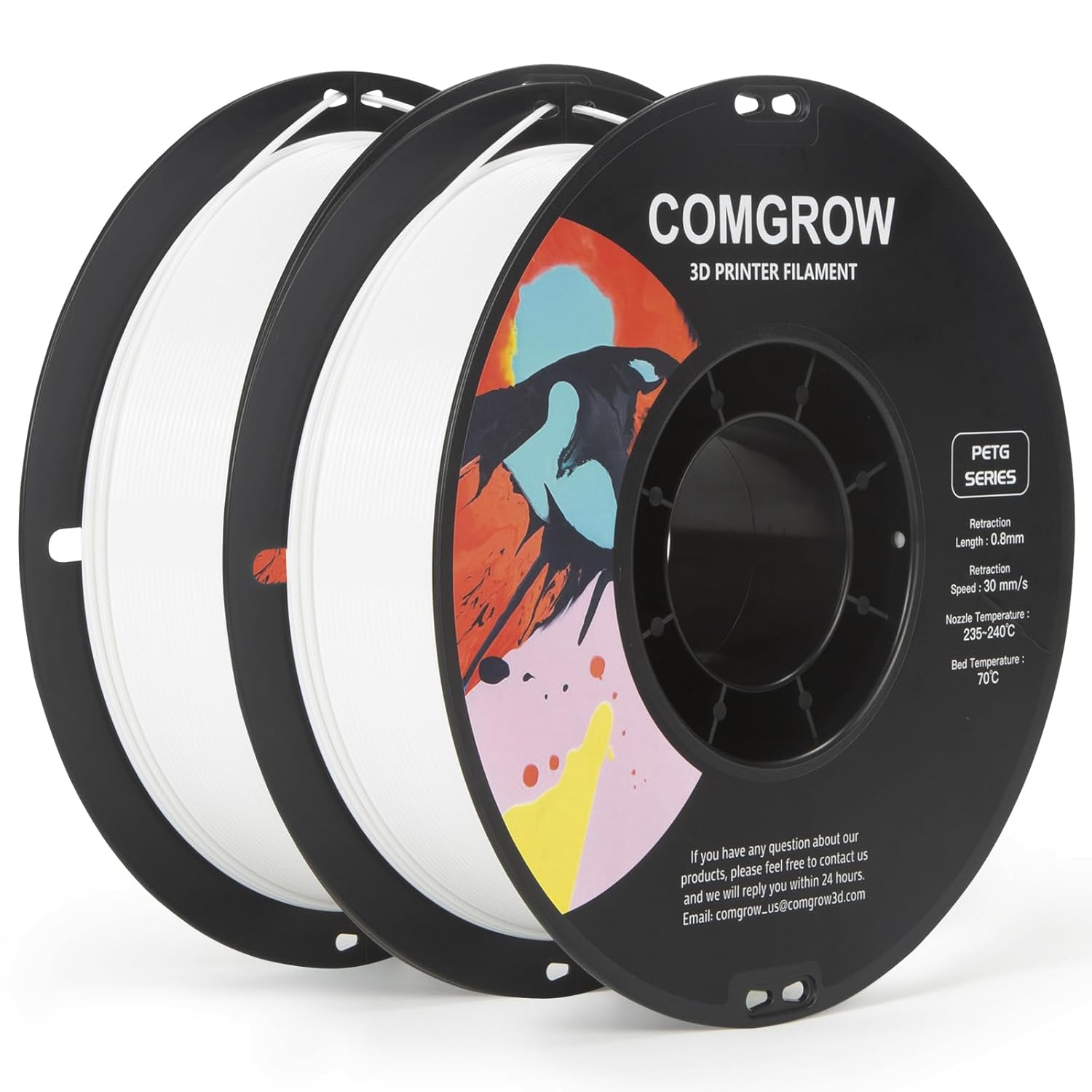 Comgrow PETG 3D Printer Filament 1.75mm, High Precision and Tough 3D Printer Fil...