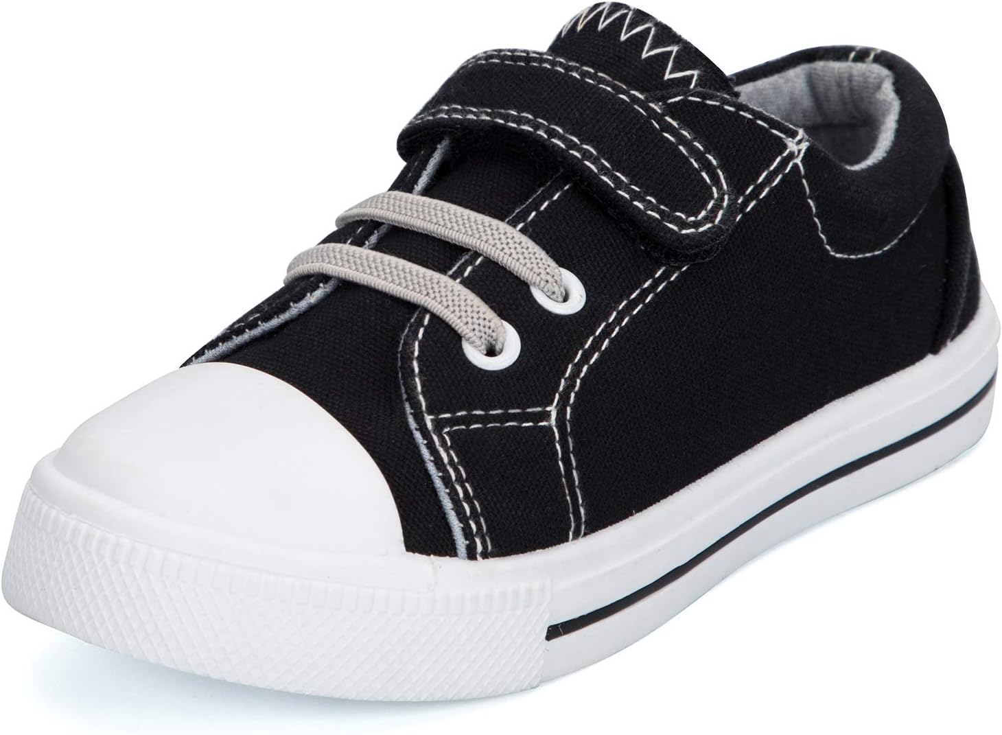 K KomForme Toddler Shoes Boys Girls Canvas Sneakers Size 4-13 7 Toddler A-black