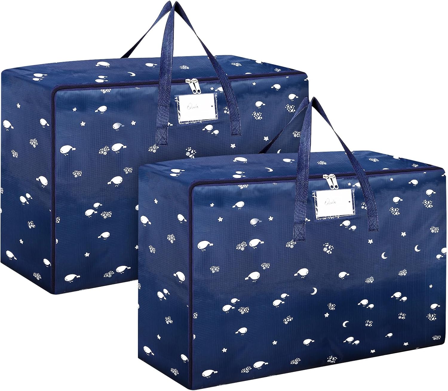 SUNNOW 2 Pcs 105L Large Storage Bag, Large Moving Bag with Zips for Moving Stora...