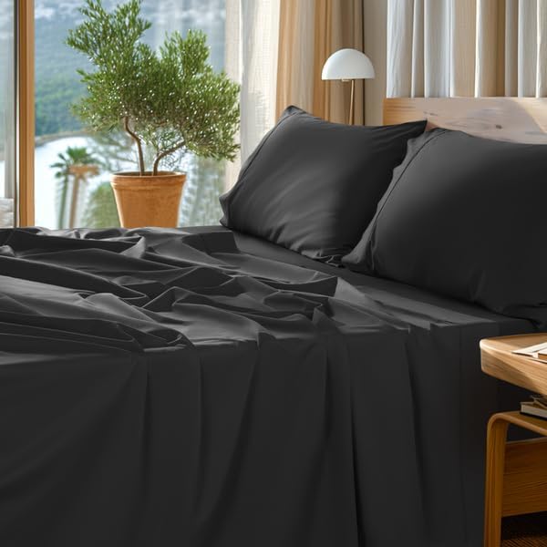 SONORO KATE 100% Egyptian Cotton Sheets Set - 1000 High Thread Count, Luxury 5-S...