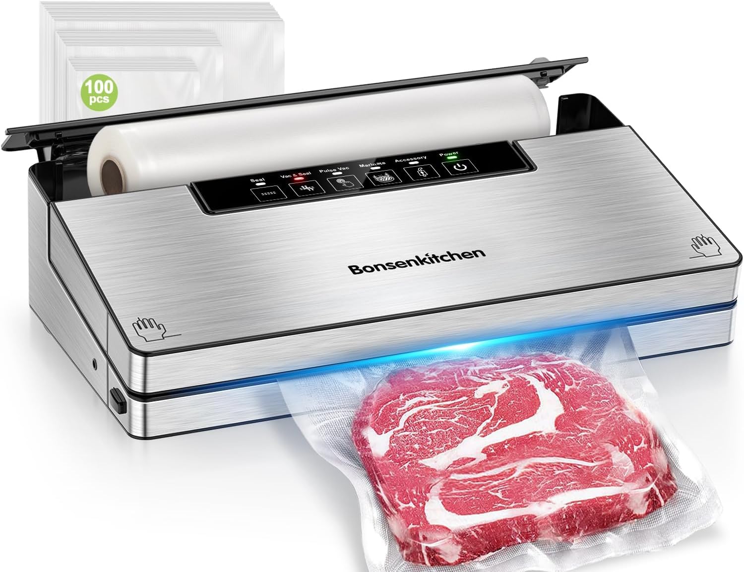 Bonsenkitchen Vacuum Sealer Machine, Food Sealer with 5 Modes, Globefish Technol...